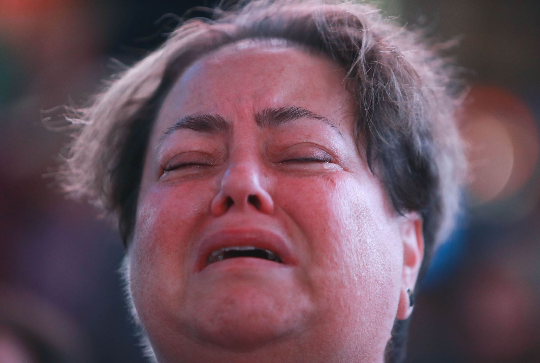 09/11/2016.  Partidarios de Hillary Clinton reaccionan dramáticamente cuando ven los resultados de las elecciones en Estados Unidos. Foto: AFP.