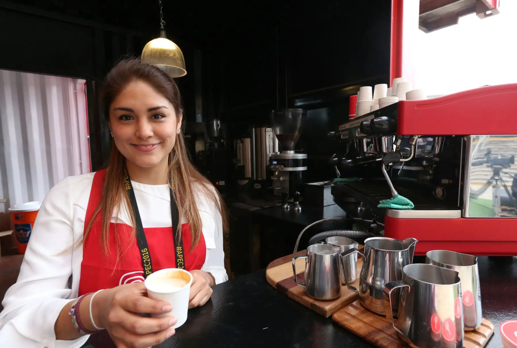 LIMA, PERÚ - NOVIEMBRE 15. Degustación de café peruano en la Cumbre APEC 2016.

Foto: ANDINA/Dante Zegarra.