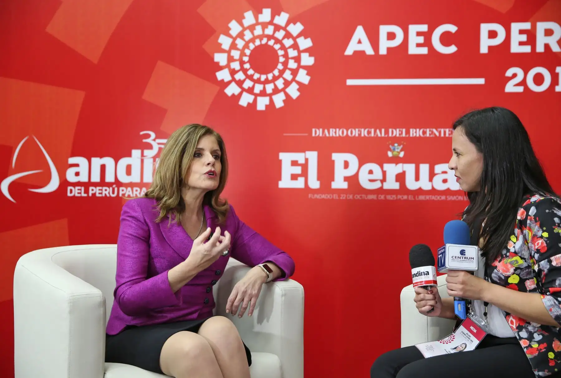 LIMA PERÚ, NOVIEMBRE 17. Entrevista para la Agencia Andina de la segunda vicepresidenta de la República y presidenta de la Comisión de Alto Nivel APEC 2016, Mercedes Aráoz.Foto: ANDINA/Dante Zegarra