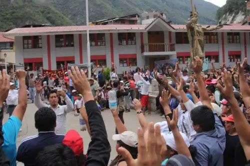 Comunidades del disitrito de Machu Picchu Pueblo acordaron suspender paralización por 72 horas y pidieron la reanudación del servicio del tren a Machu Picchu. ANDINA/Archivo