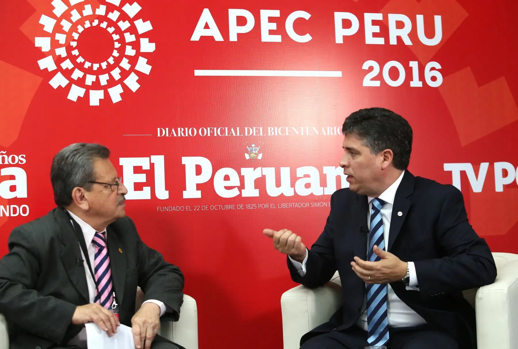 LIMA PERÚ, NOVIEMBRE 17. Entrevista para la Agencia Andina de Orlando Marchesi en el Foro APEC 2016.Foto: ANDINA/ Dante Zegarra