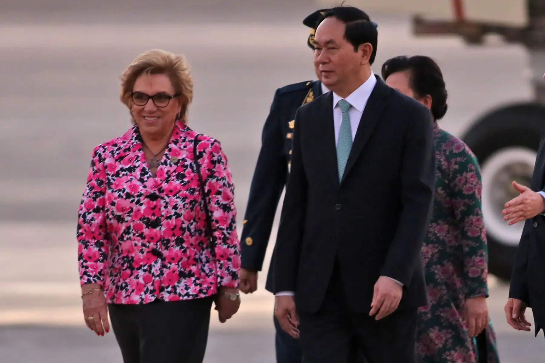LIMA,PERÚ-NOVIEMBRE 17. Llegada del lider de la economía de Vietnam  Tran Dai Quang al grupo 8 de la FAP.Foto: ANDINA/archivo.
