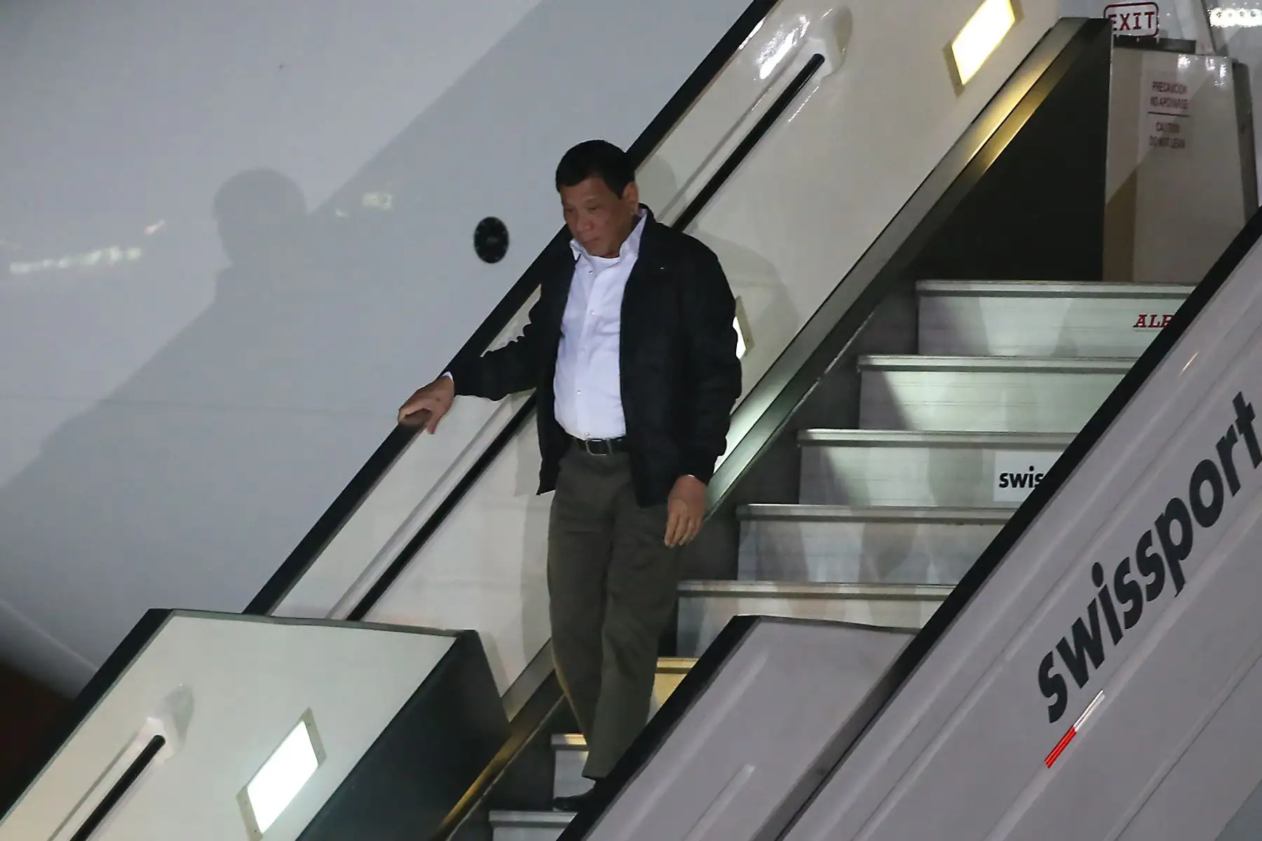 LIMA,PERÚ-NOVIEMBRE 18. Llegada del lider de la economía de Filipinas Rodrigo Duterte al grupo 8 de la FAP.Foto: ANDINA/archivo.