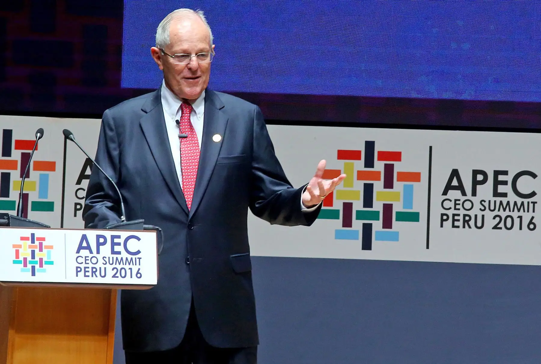 Presidente Kuczynski inaugura la sesión plenaria de la Cumbre Empresarial APEC CEO Summit. Foto: Prensa Presidencia