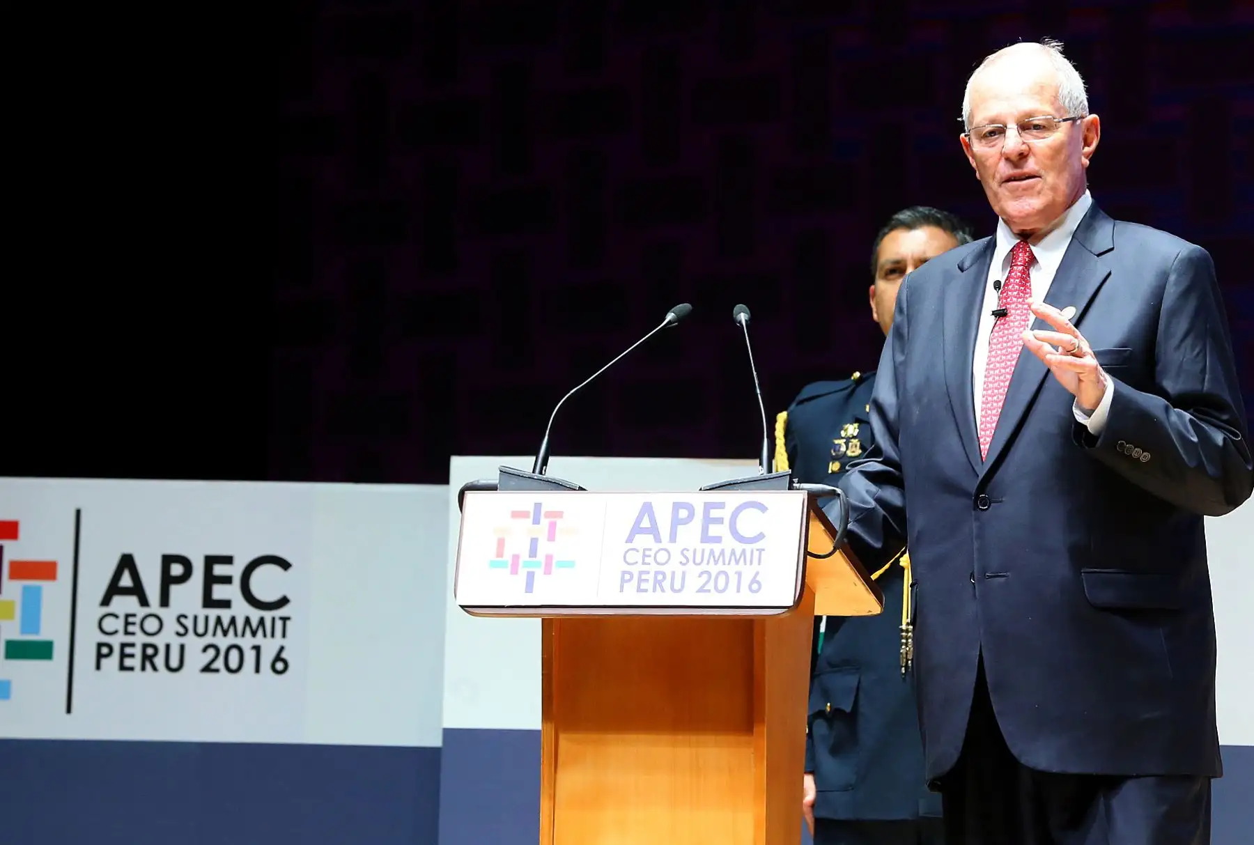 Presidente Kuczynski inaugura la sesión plenaria de la Cumbre Empresarial APEC CEO Summit. Foto: Prensa Presidencia