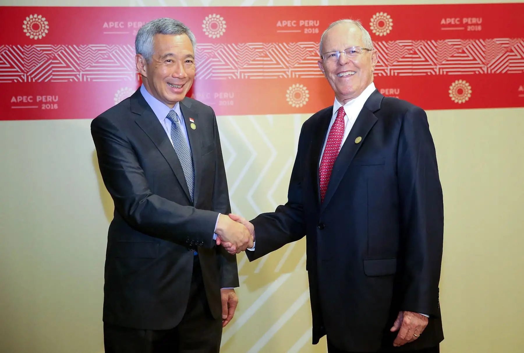 Encuentro bilateral con el Primer Ministro de Singapur, Lee Hsien Loong, en el marco de la Cumbre APEC 2016 en Lima. Foto: ANDINA/ Prensa Presidencia