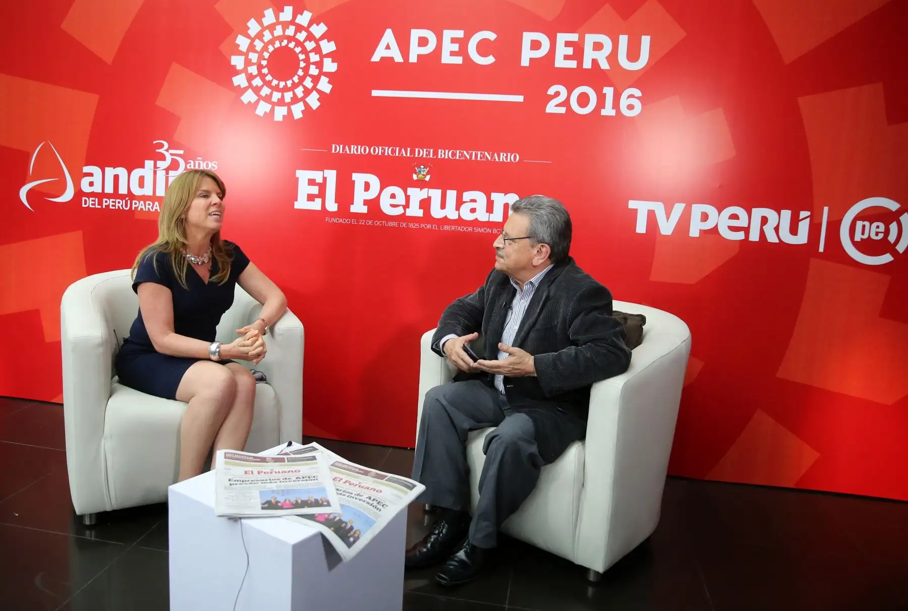 LIMA PERÚ, NOVIEMBRE 18. Ministra de Desarrollo e Inclusión Social, Cayetana Aljovín brinda entrevista a la Agencia Andina durante el APEC 2016.  Foto: ANDINA/Vidal Tarqui