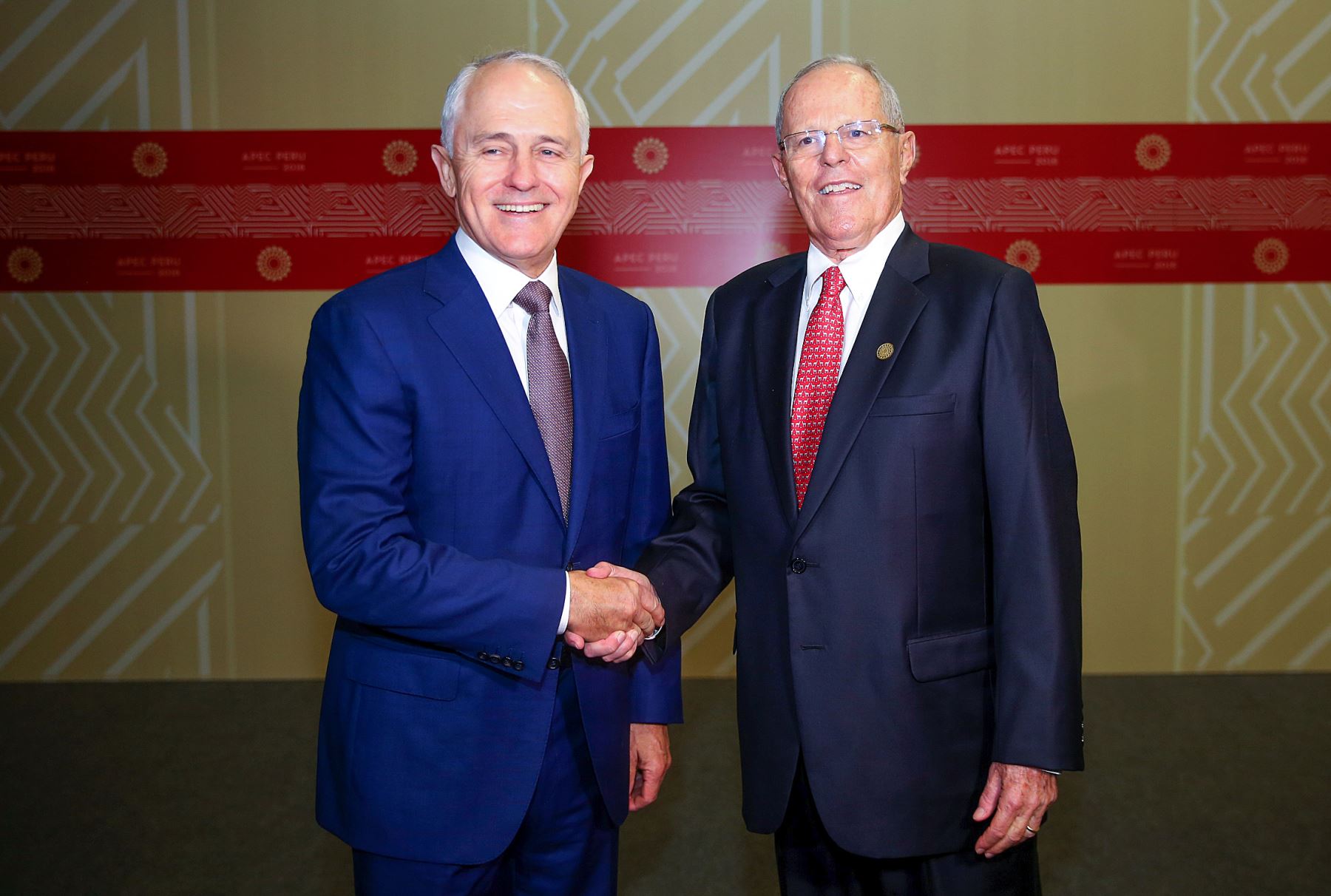 Reunión bilateral con el Primer Ministro de Australia, Malcolm Turnbull, quien participa en la Cumbre APEC en Lima. Foto: ANDINA/ Prensa Presidencia