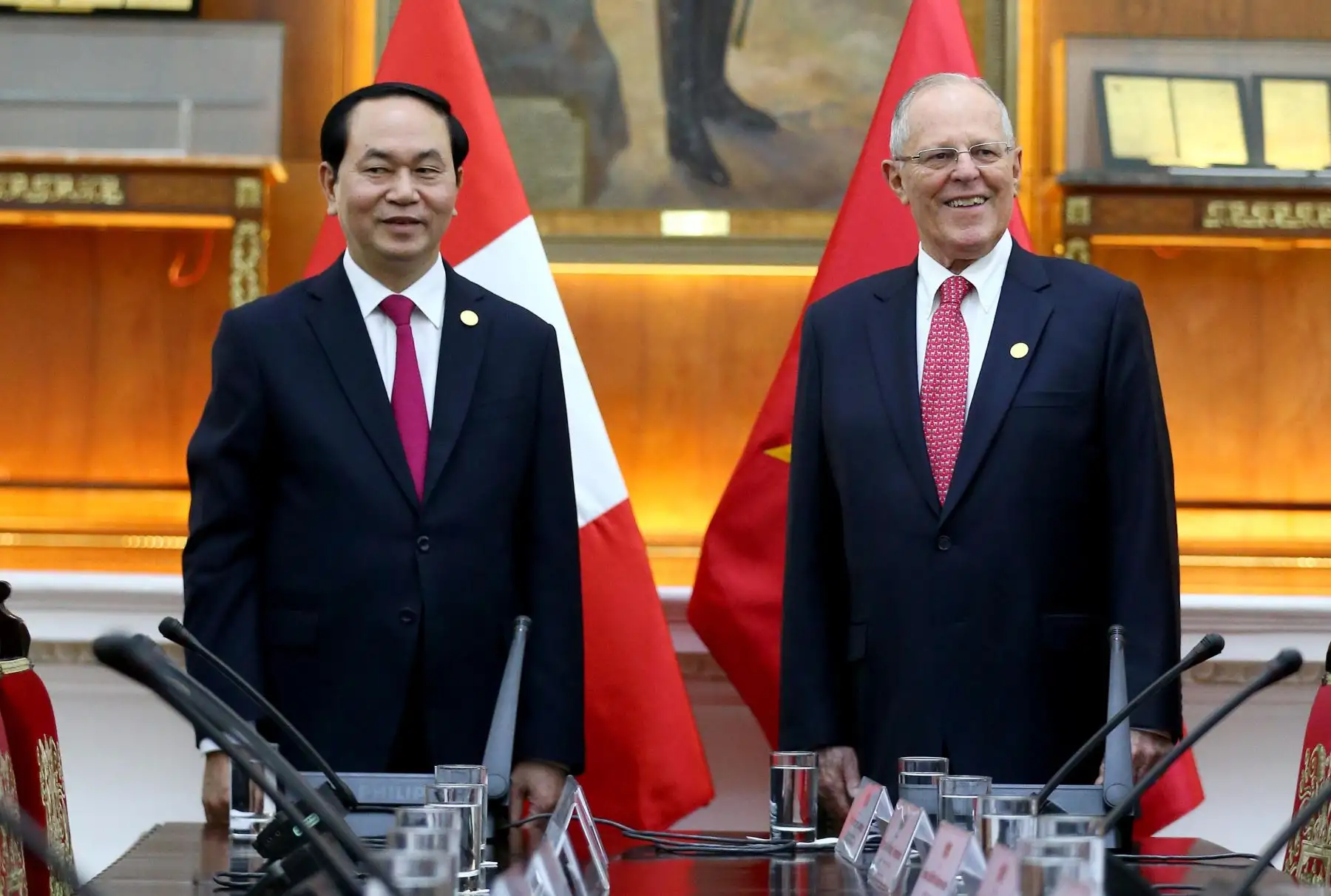 Reunión bilateral con el presidente de Vietnam, Tran Dai Quang, en Palacio de Gobierno anfitrión de APEC 2017. Foto:ANDINA/Prensa Presidencia