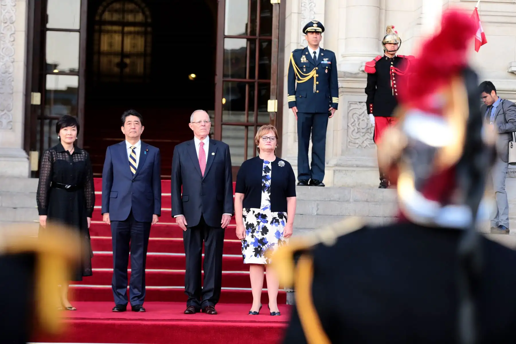 Ceremonia de bienvenida al Primer Ministro de Japón, Shinzo Abe, quien realiza vista oficial al PerúFoto: ANDINA/Prensa Presidencia
