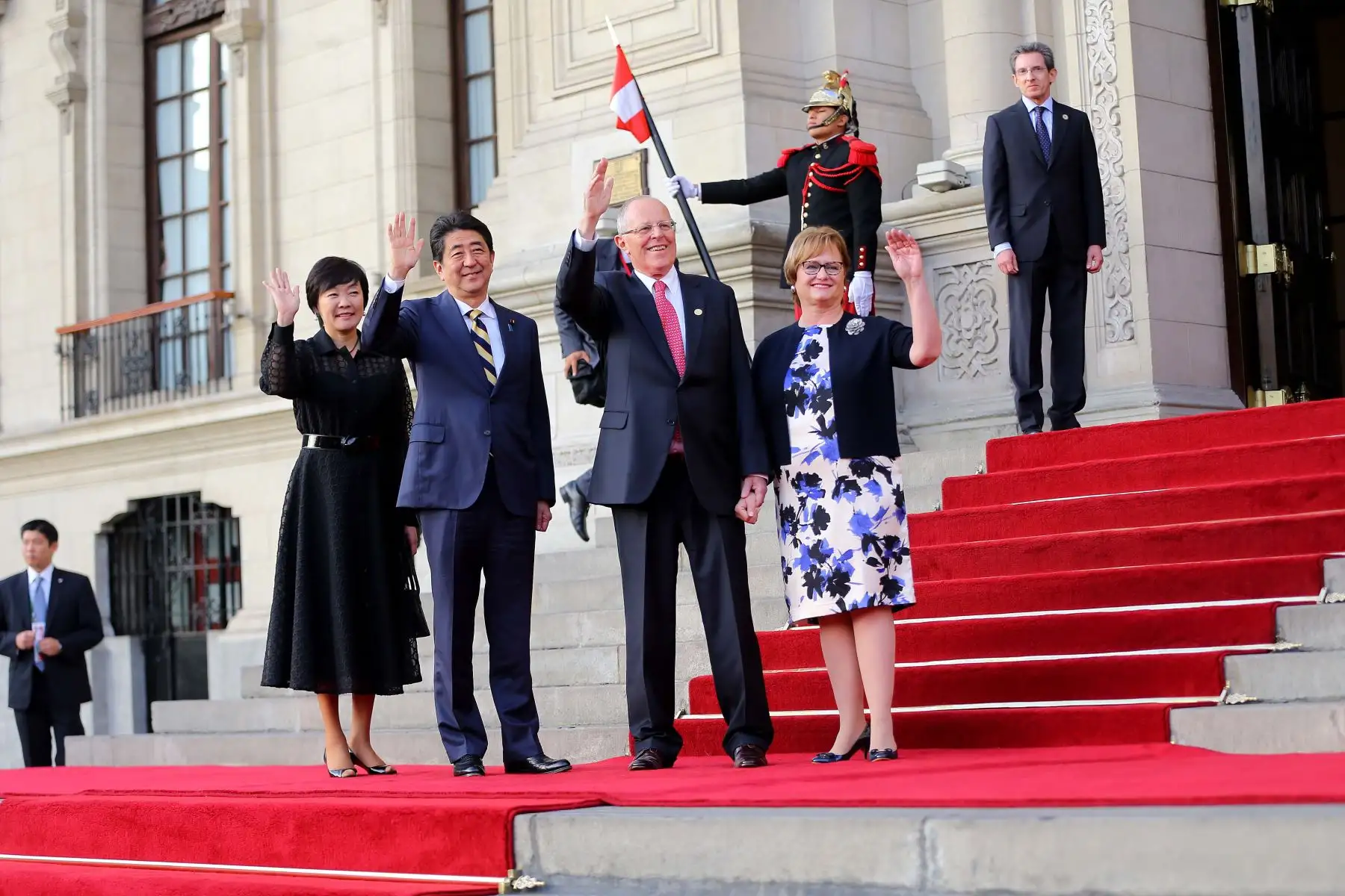 Ceremonia de bienvenida al Primer Ministro de Japón, Shinzo Abe, quien realiza vista oficial al PerúFoto: ANDINA/Prensa Presidencia