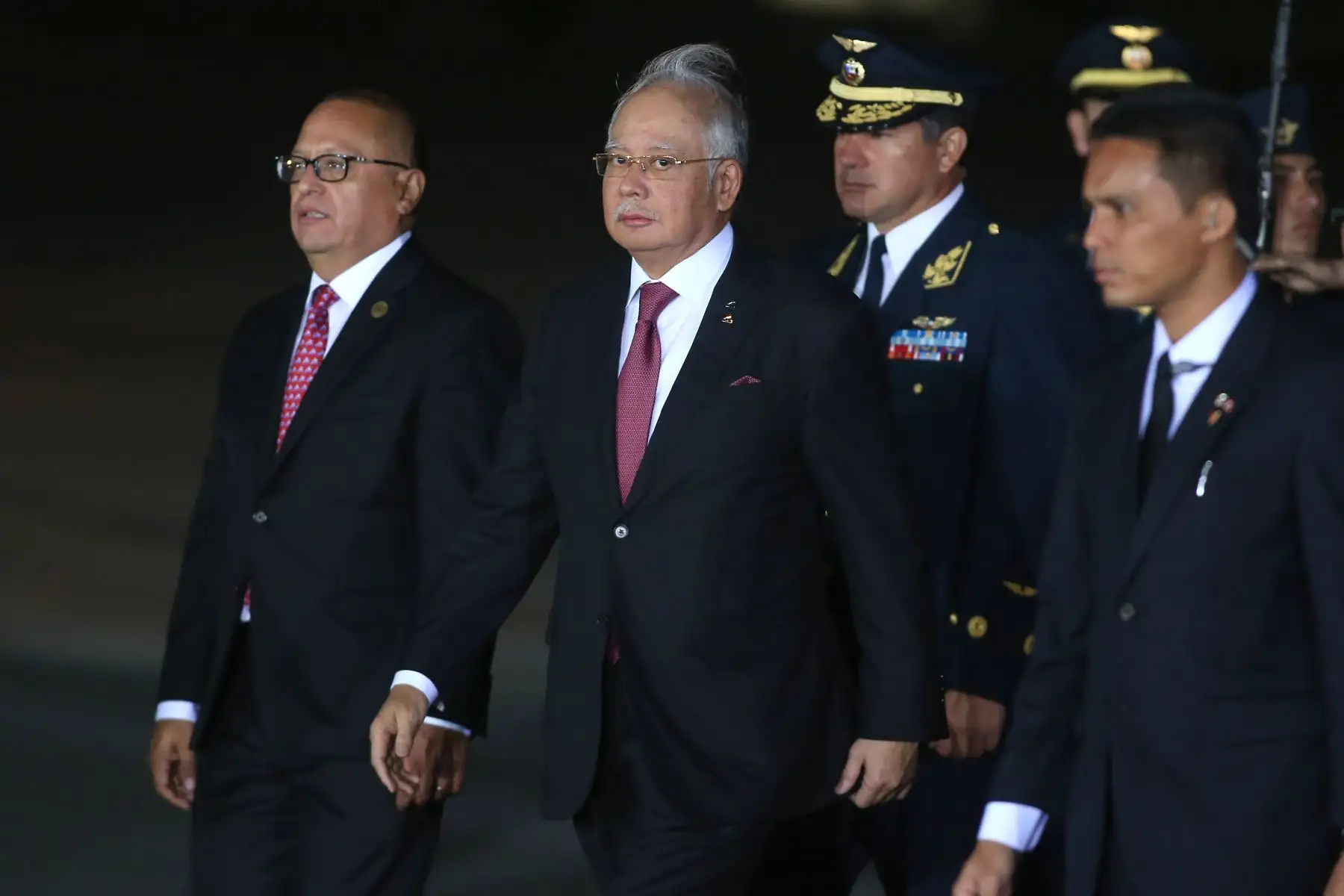 LIMA,PERÚ-NOVIEMBRE 18. Llegada del líder de la economía de Malasia Mohd Najib Tun Razak al grupo 8 de la FAP.Foto: ANDINA/archivo.