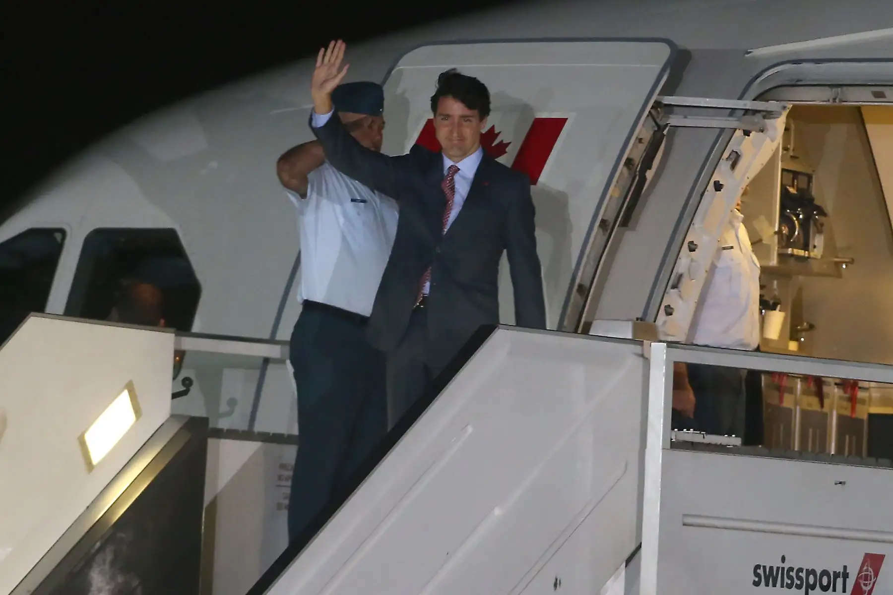 LIMA,PERÚ-NOVIEMBRE 18. Llegada del líder de la economía de Canadá Justin Trudeau al grupo 8 de la FAP.Foto: ANDINA/archivo.