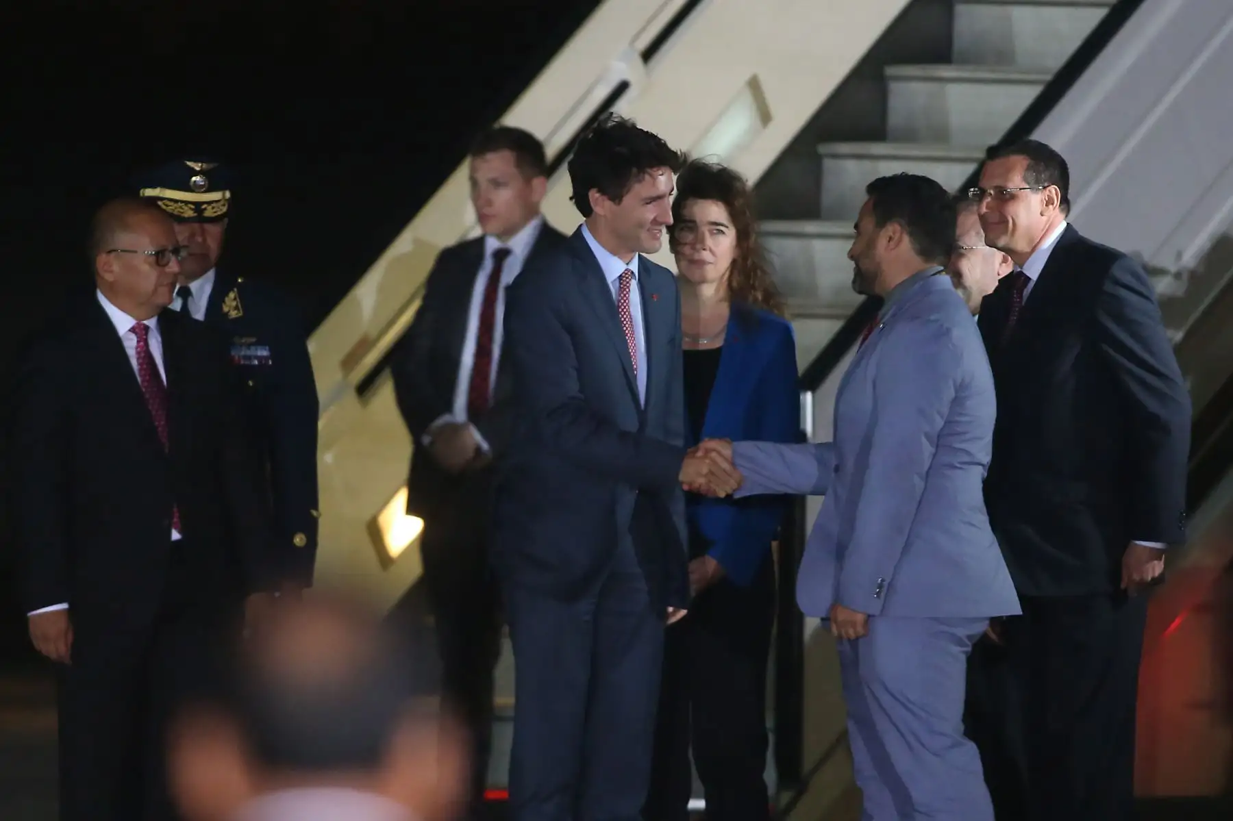 LIMA,PERÚ-NOVIEMBRE 18. Llegada del líder de la economía de Canadá Justin Trudeau al grupo 8 de la FAP.Foto: ANDINA/archivo.