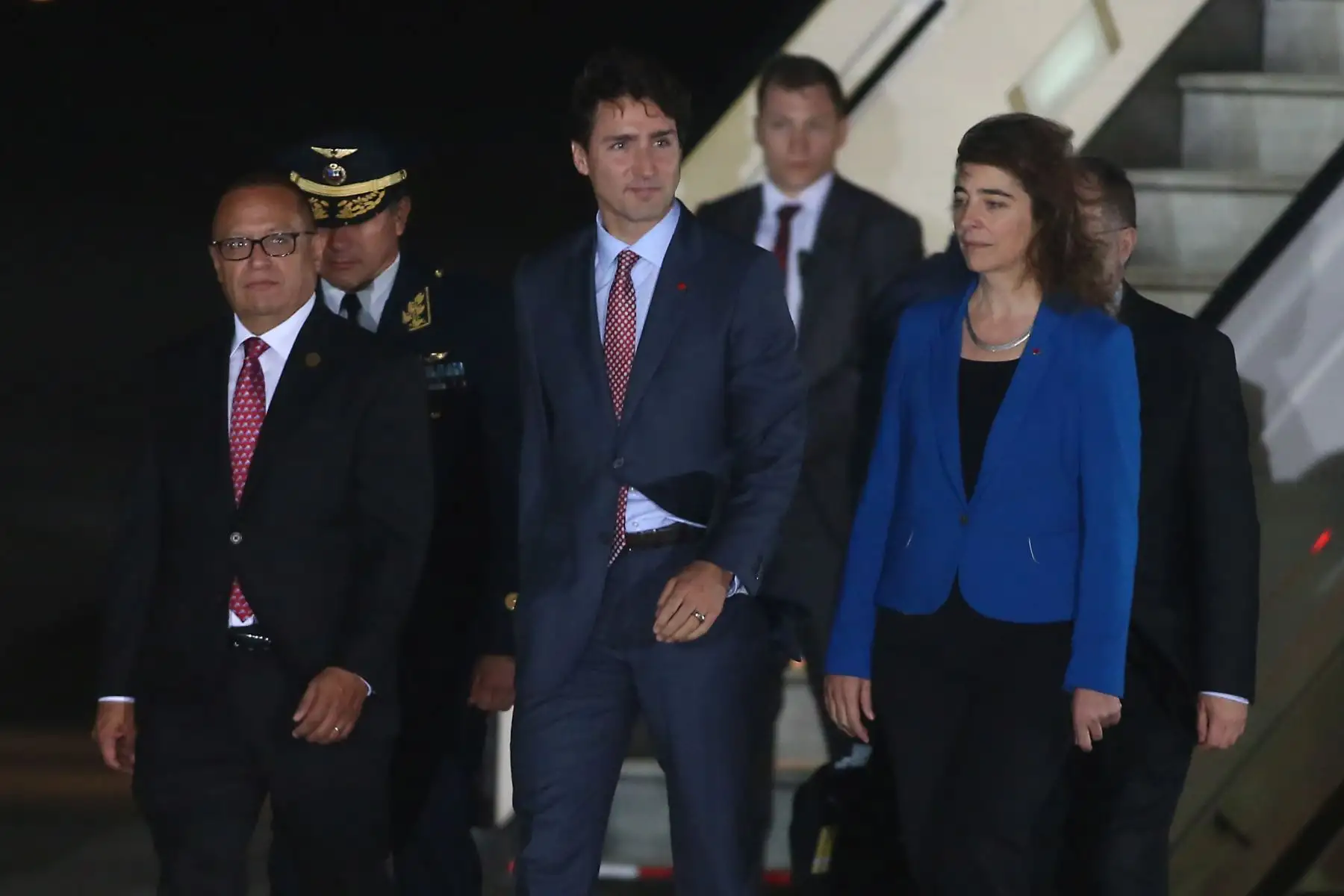 LIMA,PERÚ-NOVIEMBRE 18. Llegada del líder de la economía de Canadá Justin Trudeau al grupo 8 de la FAP.Foto: ANDINA/archivo.