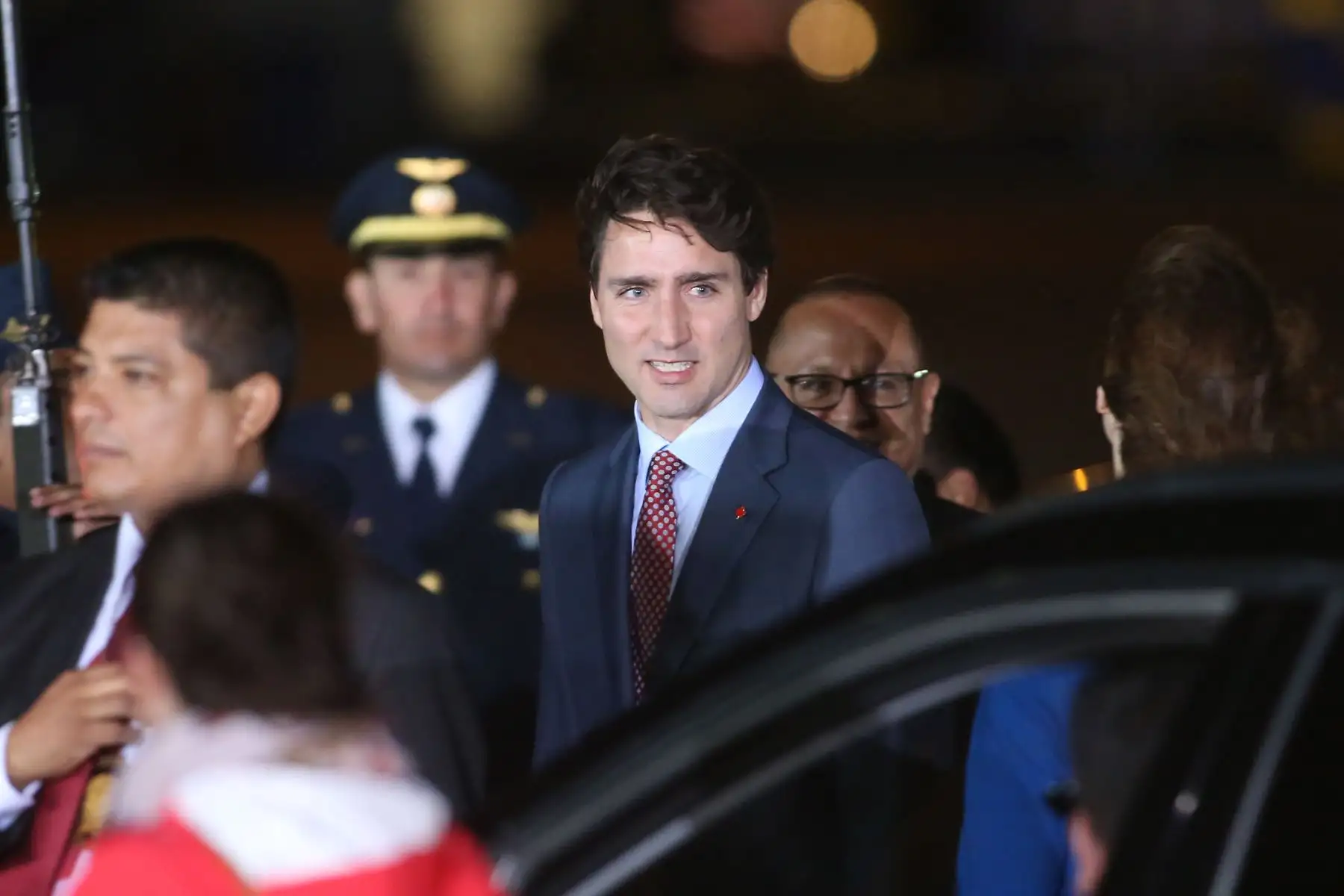 LIMA,PERÚ-NOVIEMBRE 18. Llegada del líder de la economía de Canadá Justin Trudeau al grupo 8 de la FAP.Foto: ANDINA/archivo.