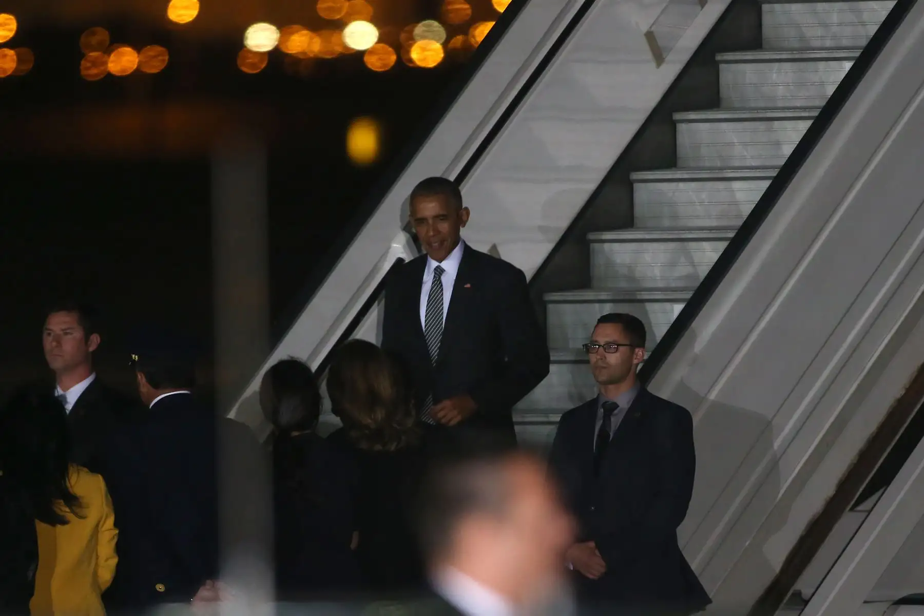 LIMA,PERÚ-NOVIEMBRE 18. Llegada del líder de la economía de Estados Unidos Barak Obama al grupo 8 de la FAP.Foto: ANDINA/archivo.