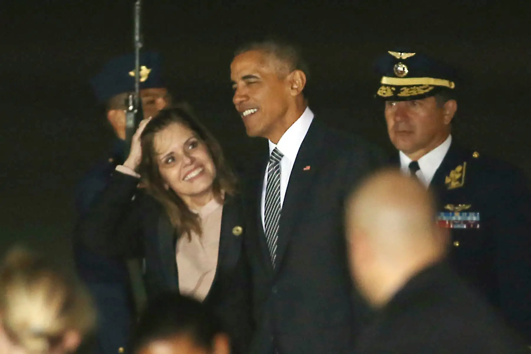LIMA,PERÚ-NOVIEMBRE 18. Llegada del líder de la economía de Estados Unidos Barak Obama al grupo 8 de la FAP.Foto: ANDINA/archivo.