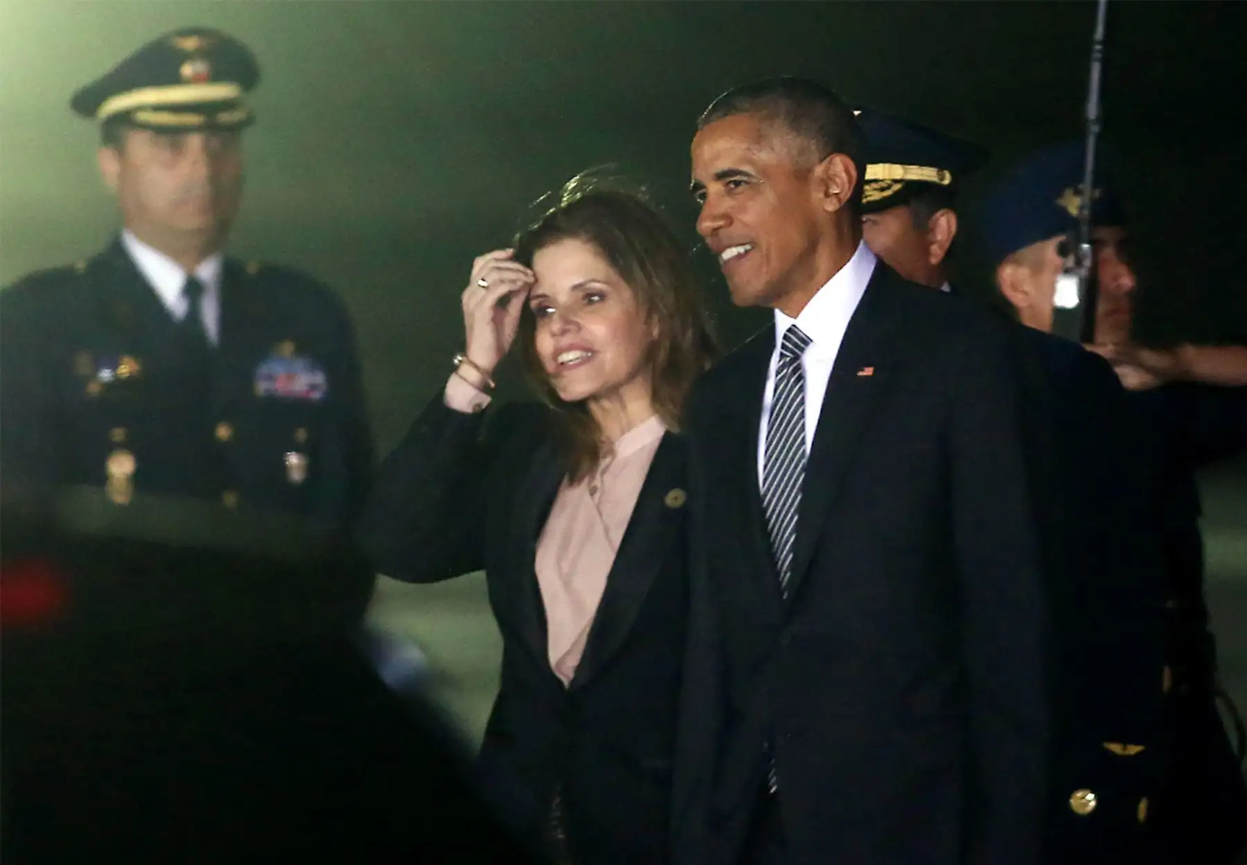 LIMA,PERÚ-NOVIEMBRE 18. Llegada del líder de la economía de Estados Unidos Barak Obama al grupo 8 de la FAP.Foto: ANDINA/archivo.