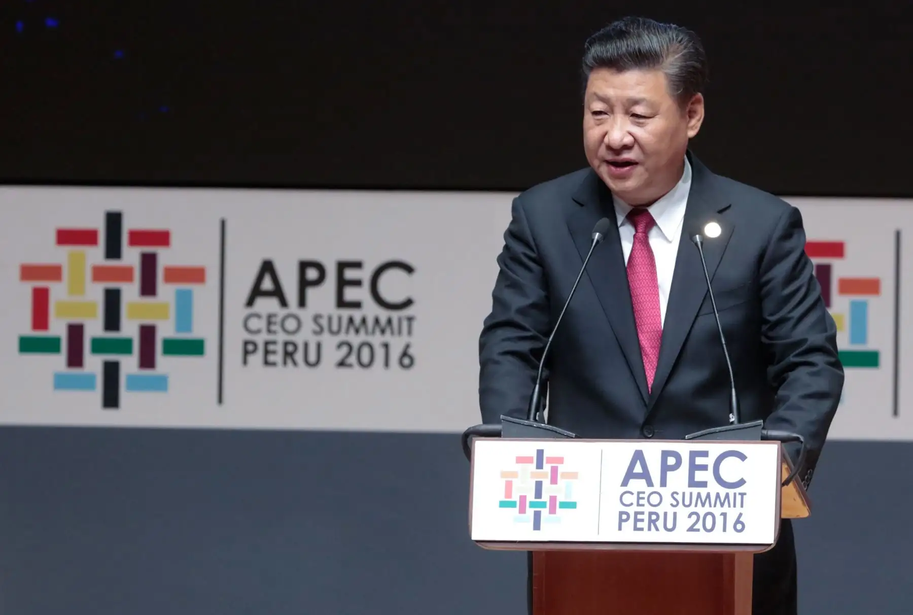 Exposición del presidente de China, Xi Jinping en Lima. Foto: ANDINA/ Carlos Lezama