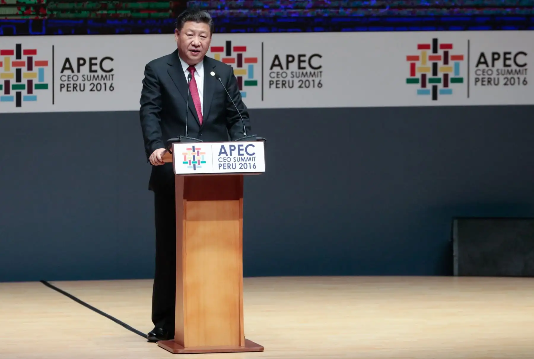 Exposición del presidente de China, Xi Jinping en Lima. Foto: ANDINA/ Carlos Lezama
