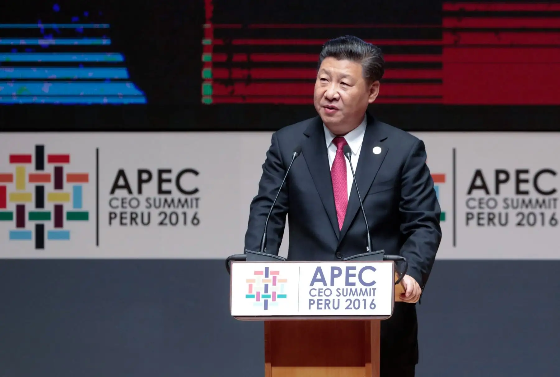 Exposición del presidente de China, Xi Jinping en Lima. Foto: ANDINA/ Carlos Lezama
