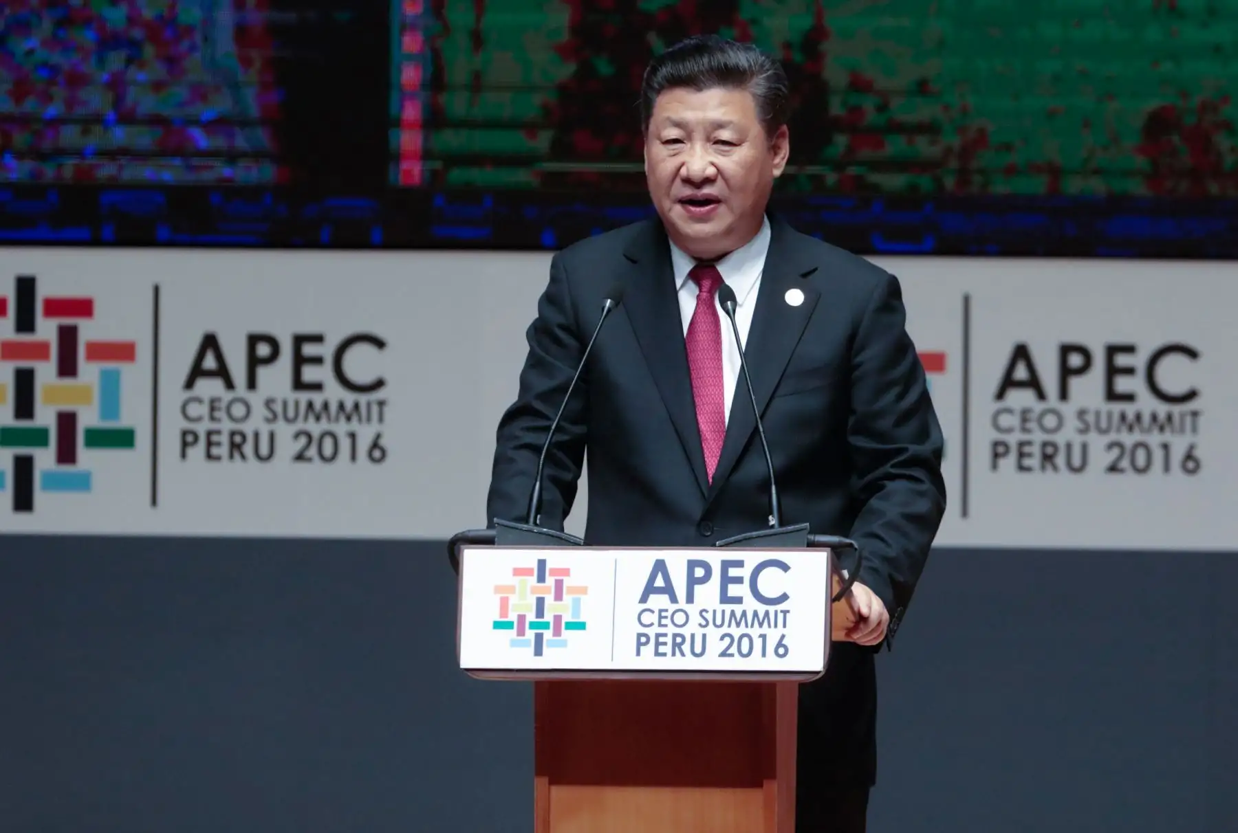 Exposición del presidente de China, Xi Jinping, en Lima. Foto: ANDINA/Carlos Lezama.