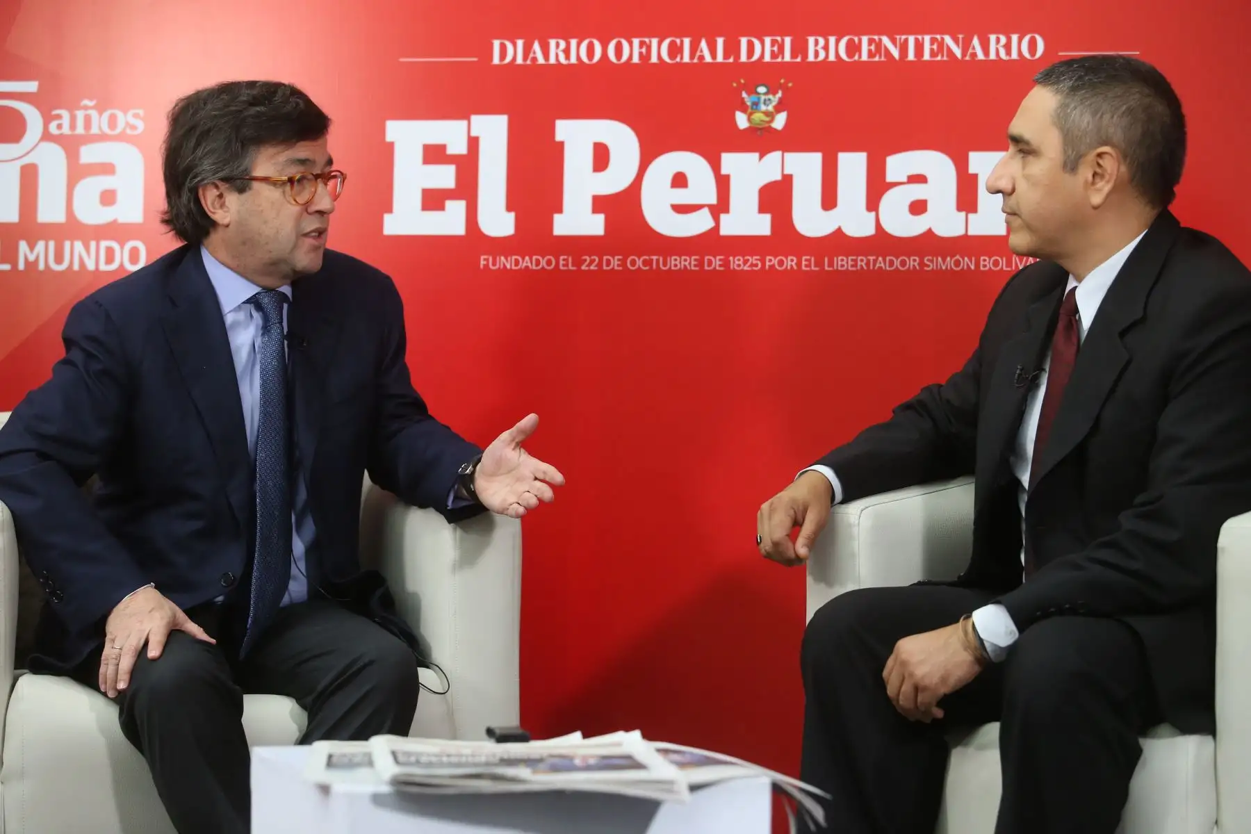 LIMA, PERÚ NOVIEMBRE 19. Alberto Moreno, presidente del BID, en los estudios de ANDINA TV.

Foto: ANDINA/Juan Carlos Guzmán Negrini.