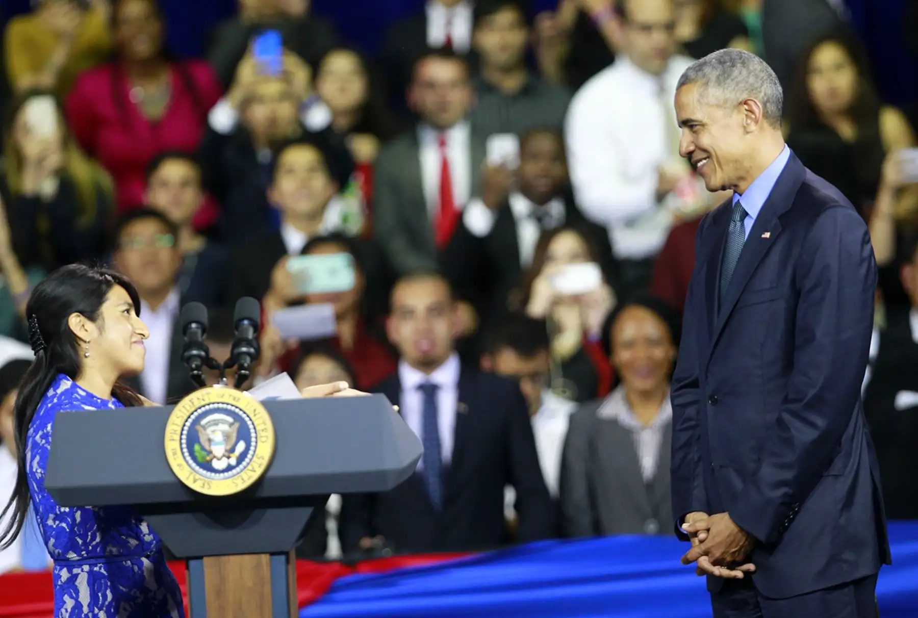 LIMA PERÚ, NOVIEMBRE 19. El presidente de Estados Unidos, Barack Obama, exhortó hoy a los jóvenes de las Américas a seguir trabajando. Foto: ANDINA/ Jhony Laurente