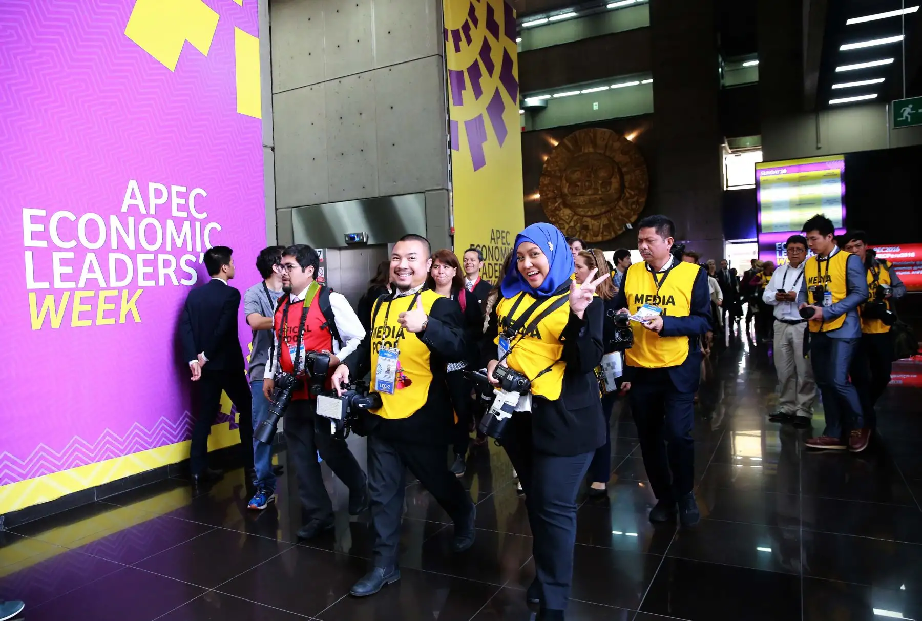 LIMA,PERÚ-NOVIEMBRE 20.Prensa Extranjera durante la Cumbre APEC 2016 ,en el Centro de Convenciones de Lima.: ANDINA/Jhony Laurente