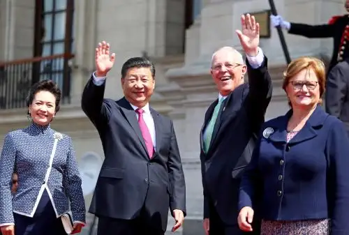 Ceremonia de bienvenida al presidente de China, Xi Jinping, en el Patio de Honor de Palacio de Gobierno Foto: ANDINA/ Prensa Presidencia