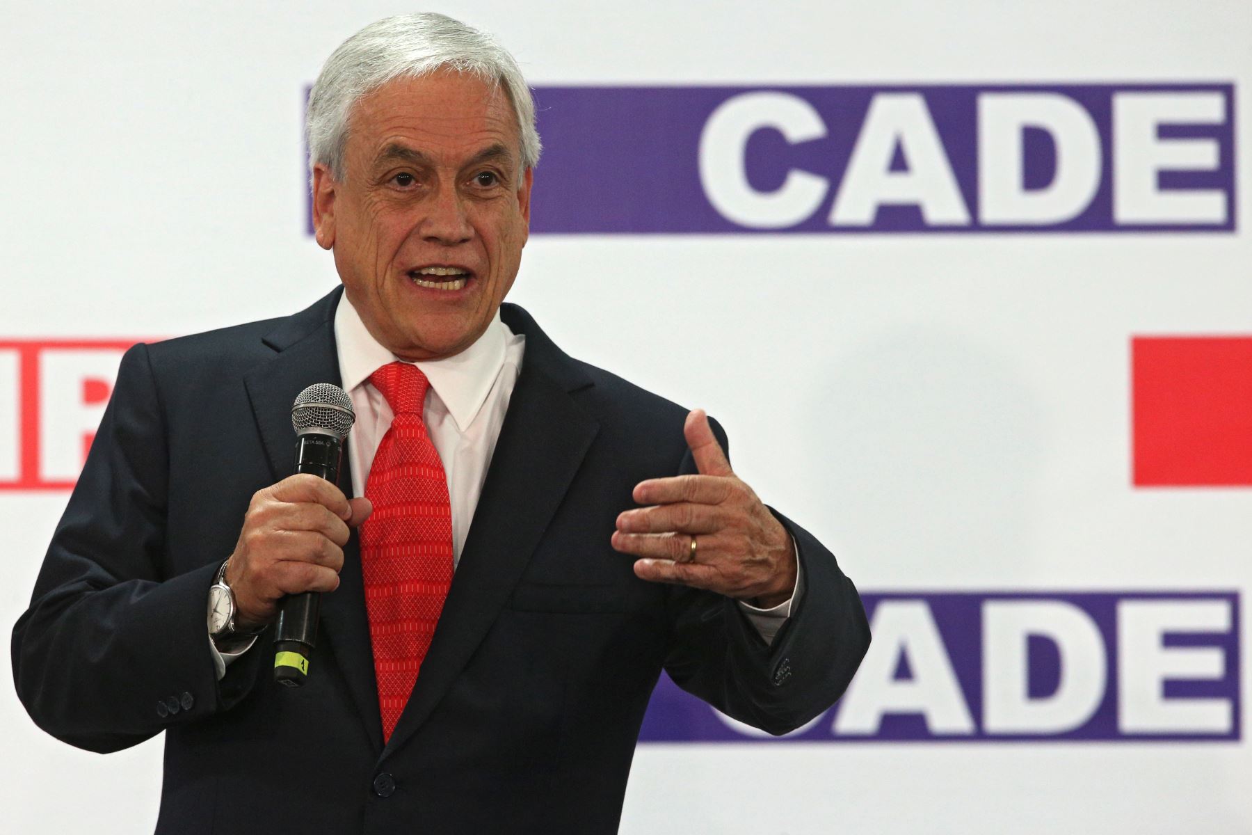 PARACAS,PERÚ-DICIEMBRE 01Conferencia de ex presidente Sebastián Piñera tras partisipación en CADE 2016.Foto: ANDINA/Oscar Farje Gomero.