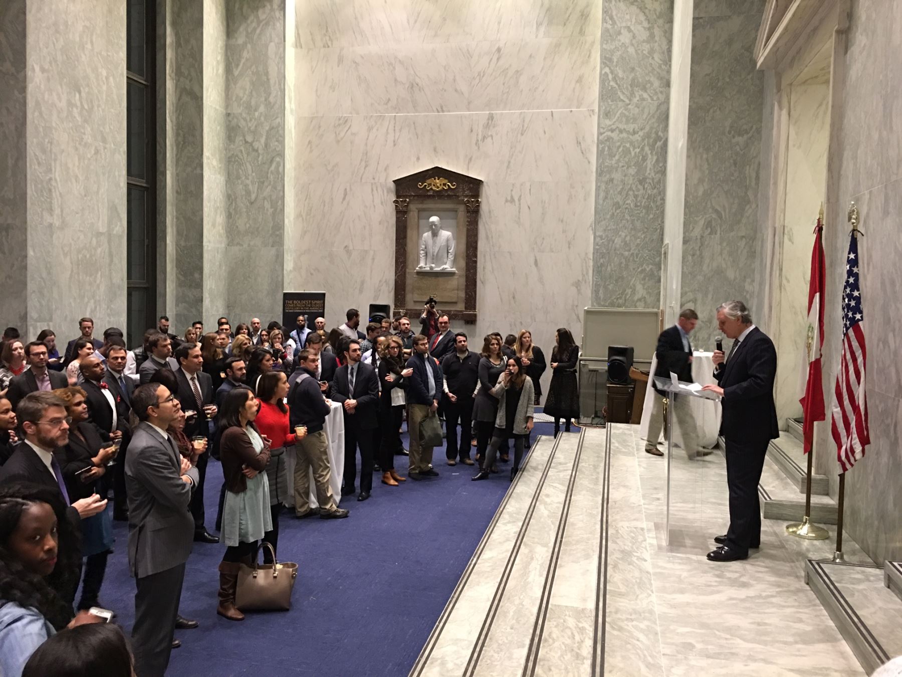 Ambassador Carlos Pareja leads ceremony at Congress headquarters.