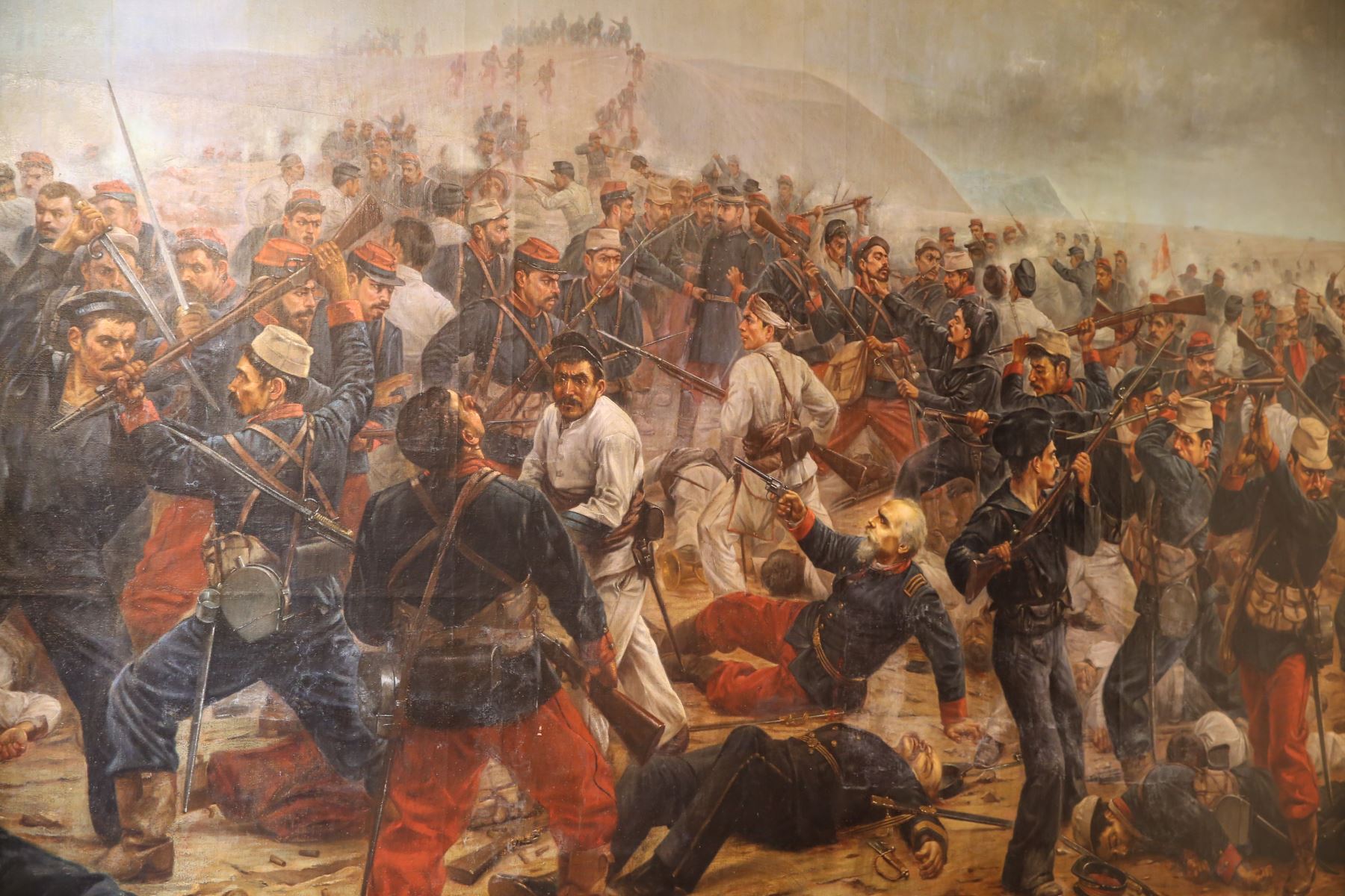 ANDINA/Dante Zegarra El original del cuadro de Juan Lepiani sobre la batalla de Arica se encuentra en el museo.