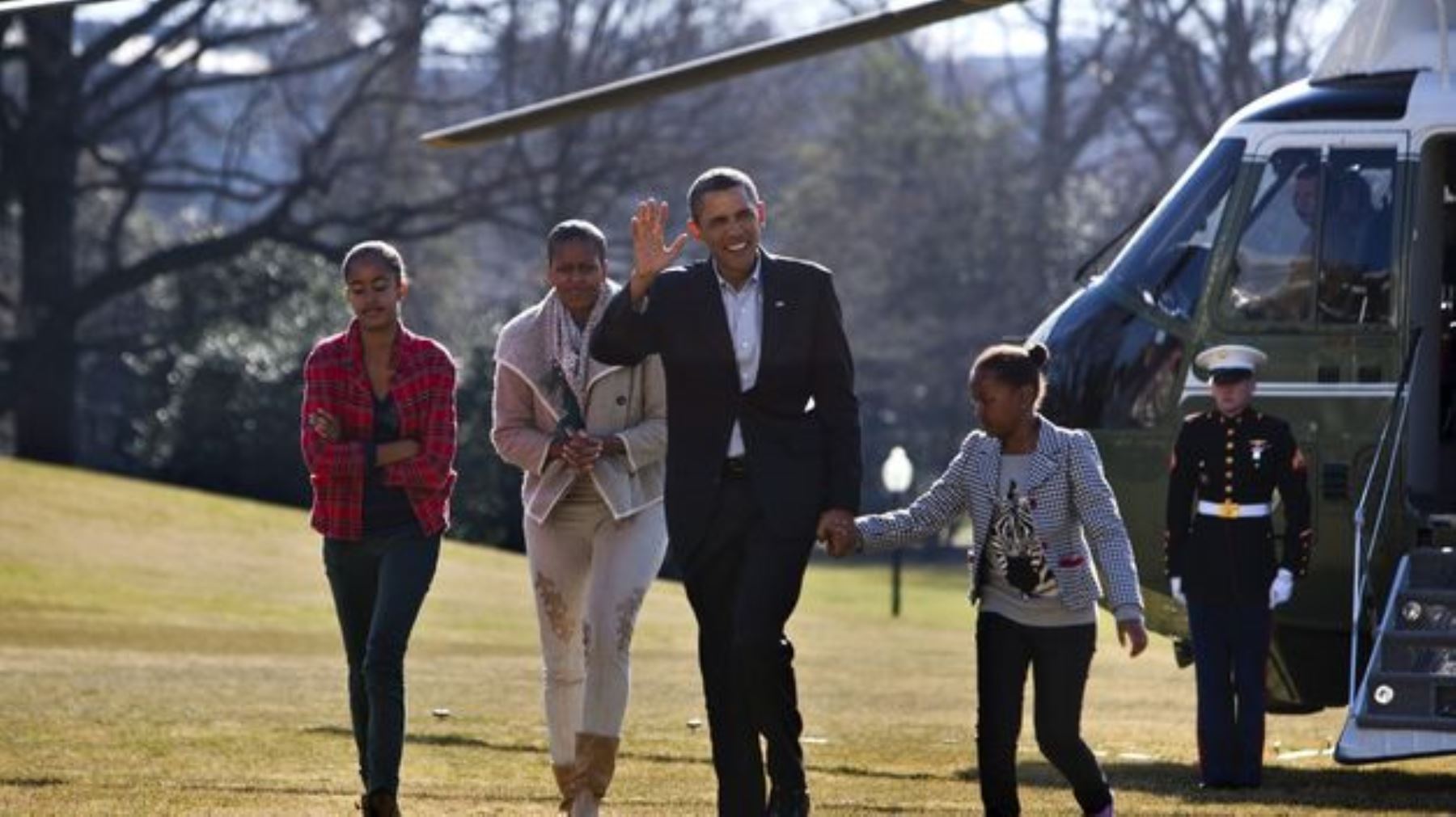 Barack Obama y su familia. INTERNET/Medios
