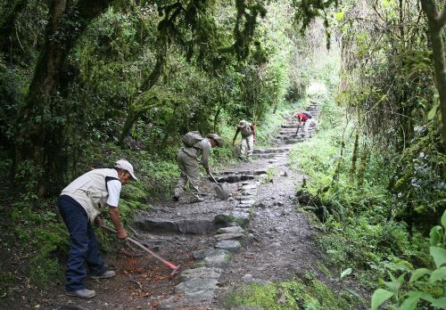 Se ejecutarán diversos trabajos de mantenimiento y rehabilitación en el camino inca que conduce a Machu Picchu. ANDINA/Archivo