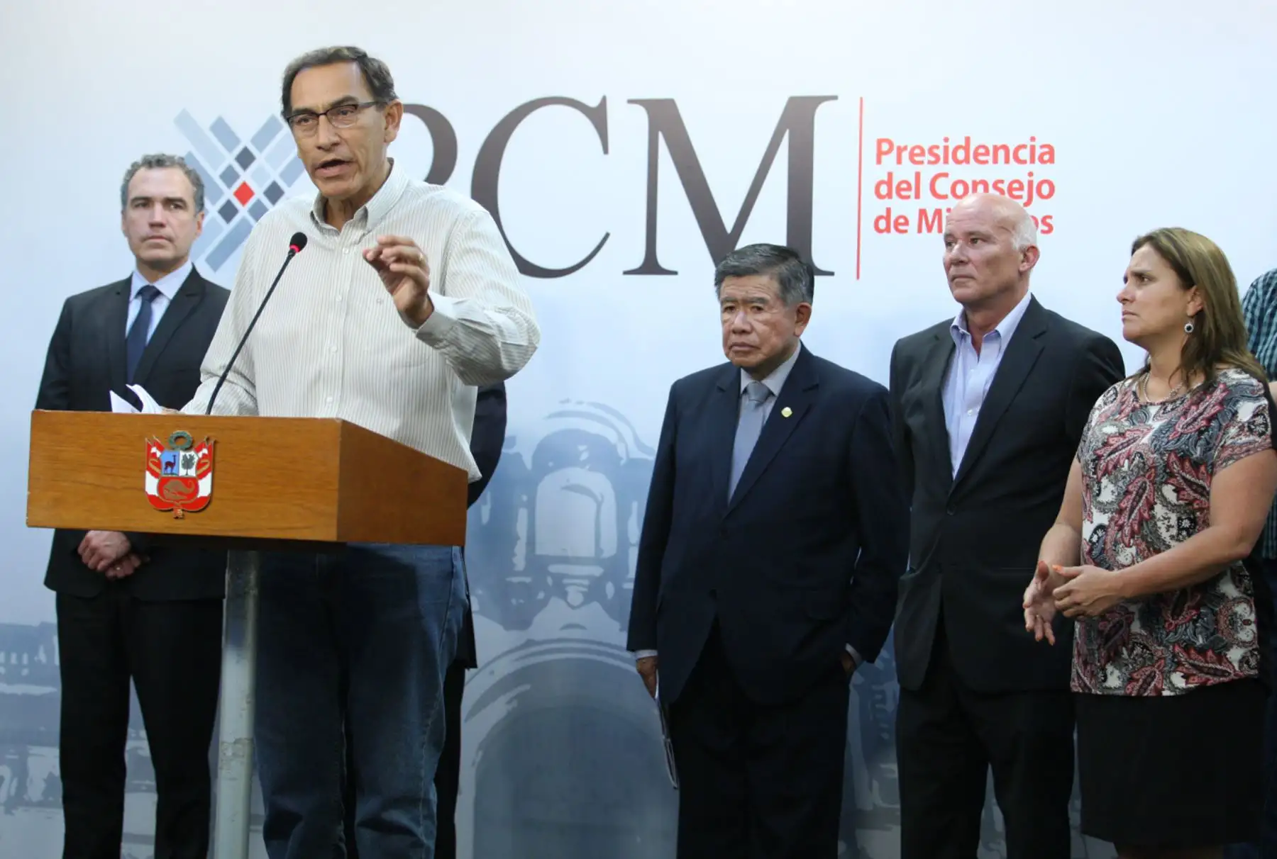 Ministro de Transportes, Martin Vizcarra durante la conferencia de prensa tras el Consejo de Ministros . Foto: ANDINA/Melina Mejía