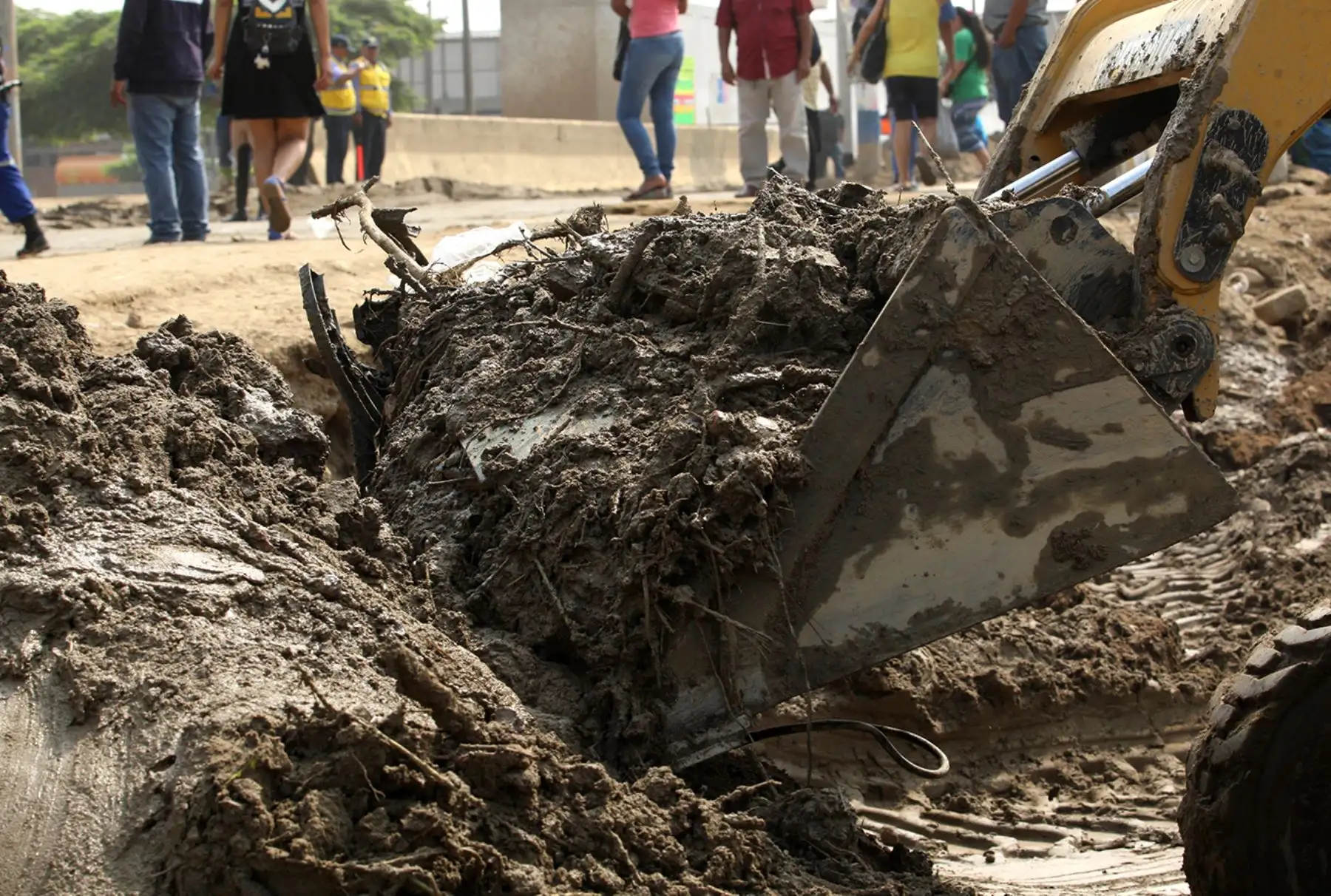 LIMA PERÚ, FEBRERO 02. Trabajos de limpieza tras el desborde del río Huaicoloro. Foto: ANDINA/Melina Mejía