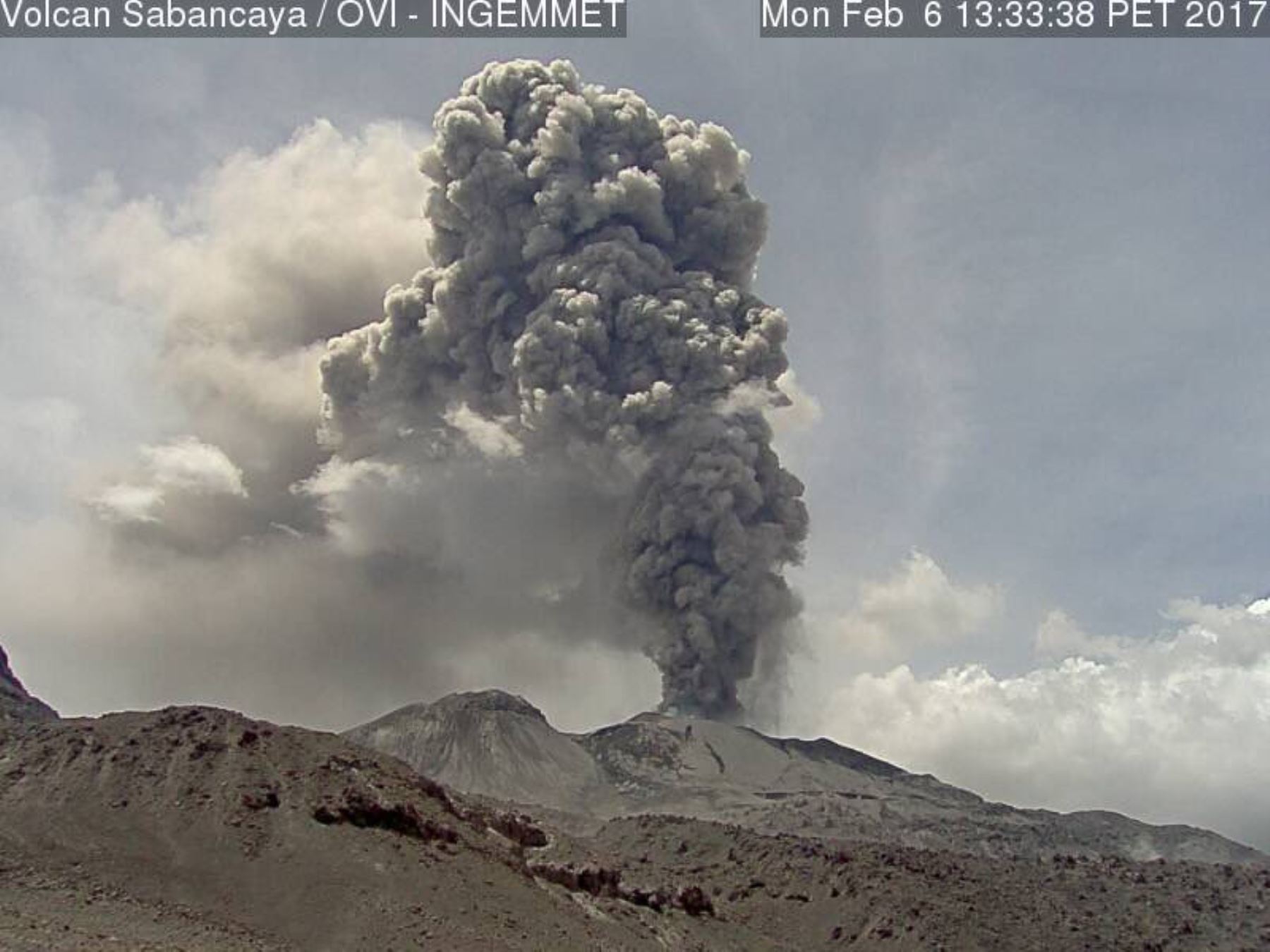 Reciente actividad en el volcán Sabancaya.