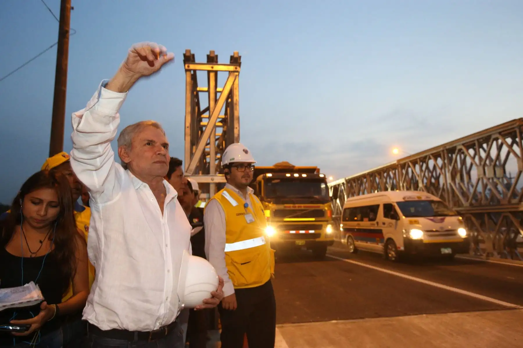 LIMA,PERÚ-FEBRERO 09.Alcalde de Lima, Luis Castañeda, inauguró el puente modular Bayli en la vía rápida Ramiro Prialé. Foto:ANDINA/archivo.