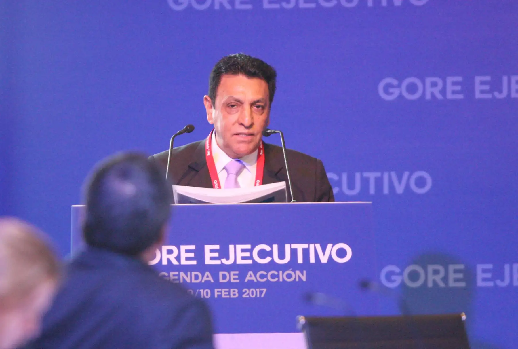 LIMA, PERÚ- FEBRERO 09. Jefe del INEI,  Victor Sanchez Aguilar,  participa en el  III Gore Ejecutivo ”Agenda de Acción” 2017, en el Centro de Convenciones. Foto Andina/Jhony Laurente.