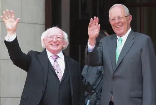 Presidente Pedro Pablo Kuczynski recibe a su homólogo de Irlanda, Michael D. Higgins, quien realiza desde hoy una visita oficial al Perú. Foto: ANDINA Jhony Laurente.