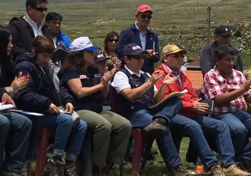 Los ministros de Salud, Patricia García, y de Vivienda Construcción y Saneamiento, Edmer Trujillo, llegaron al distrito de Challhuahuacho, en la provincia de Cotabambas, región Apurímac, para participar en una sesión de la Mesa de Diálogo para el desarrollo del distrito Challhuahuacho.