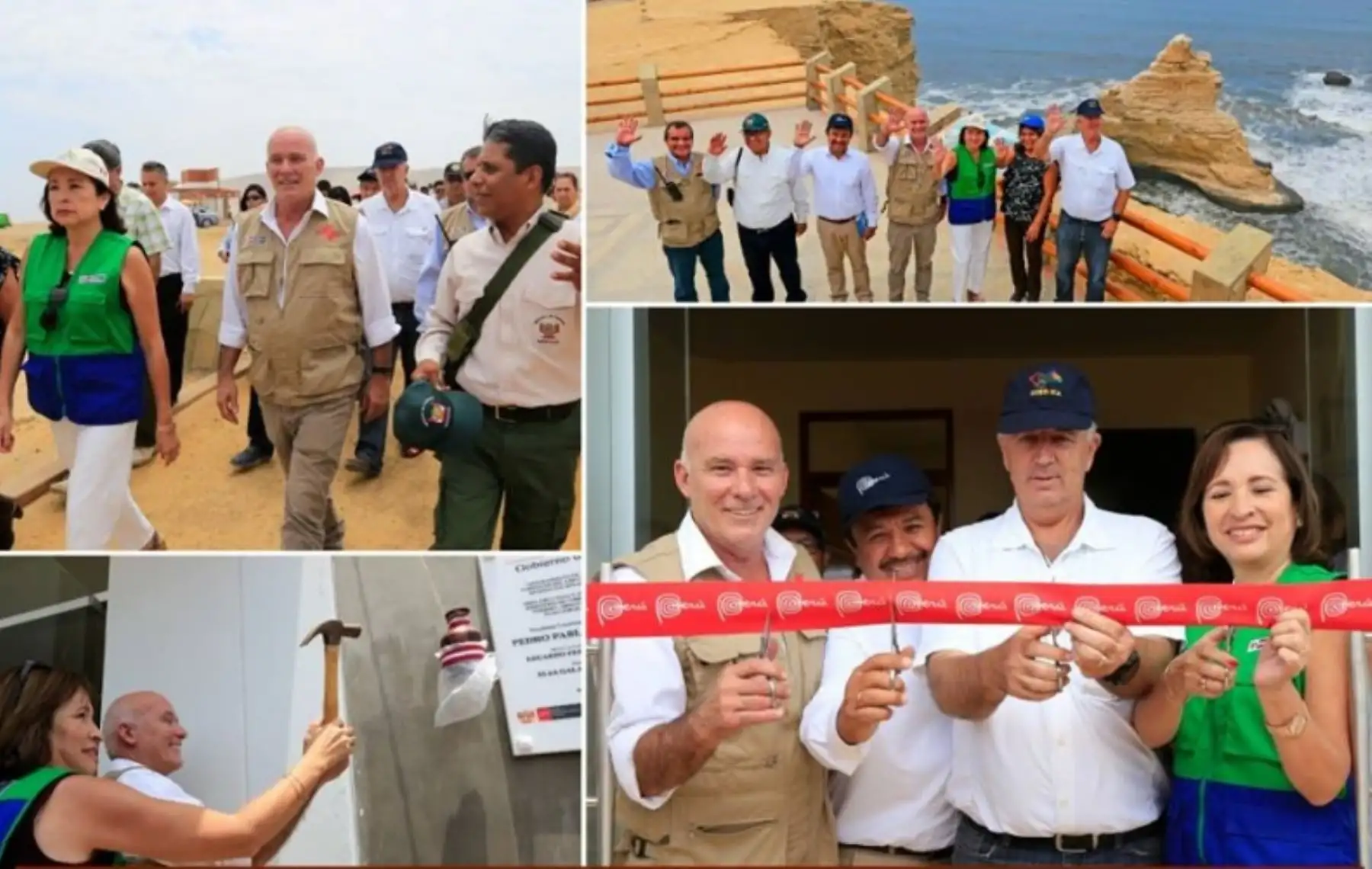 Ministros de Comercio Exterior y Turismo, Eduardo Ferreyros; y del Ambiente, Elsa Galarza; así como autoridades regionales y locales de Ica participan en la inauguración del nuevo circuito norte de la Reserva Nacional de Paracas.