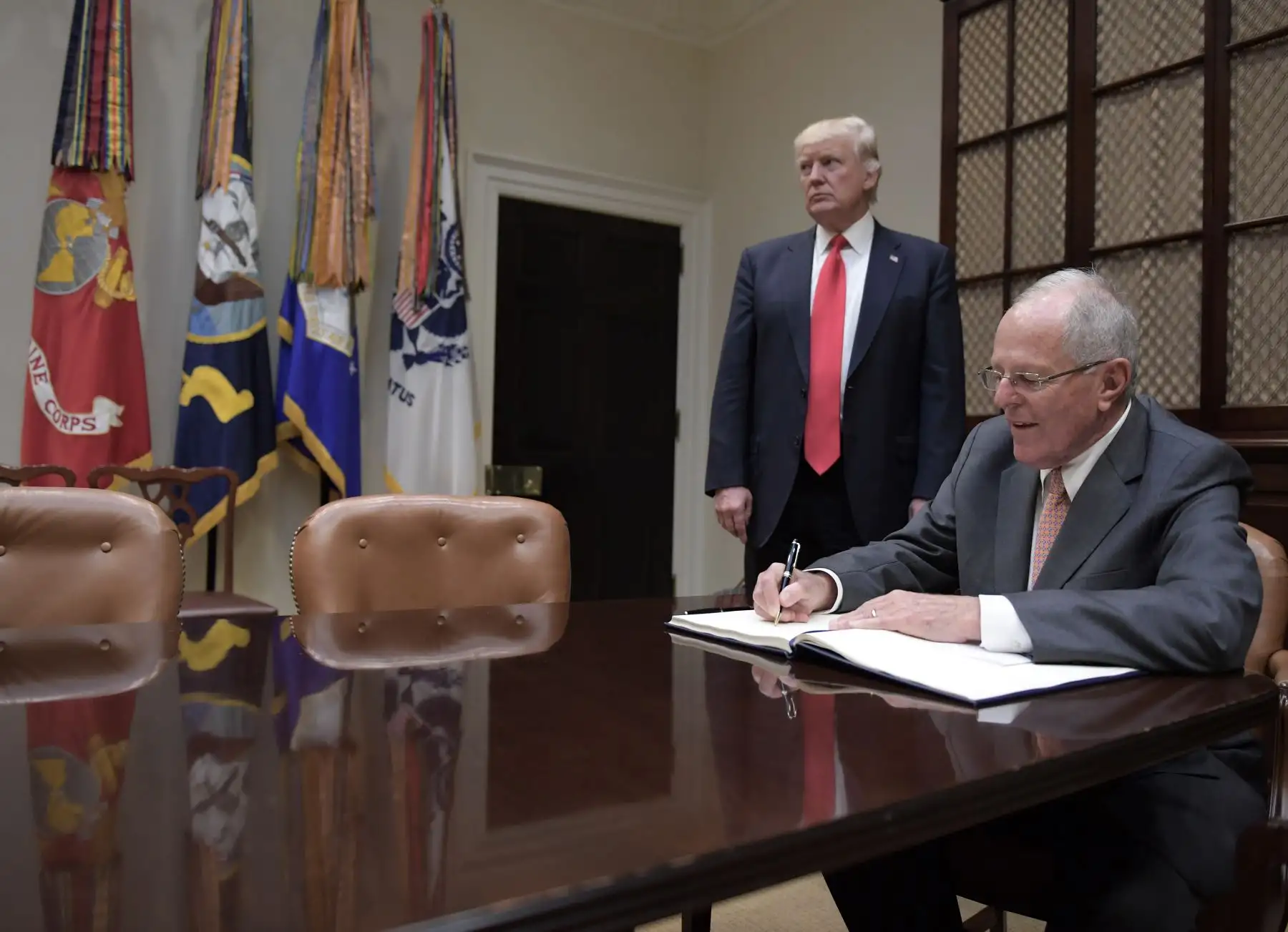 El presidente Pedro Pablo Kuczynski se reunió con su  homólogo de Estados Unidos, Donald Trump, en la sede de la Casa Blanca, en Washington.Foto: ANDINA/Lenin Nolly Araujo