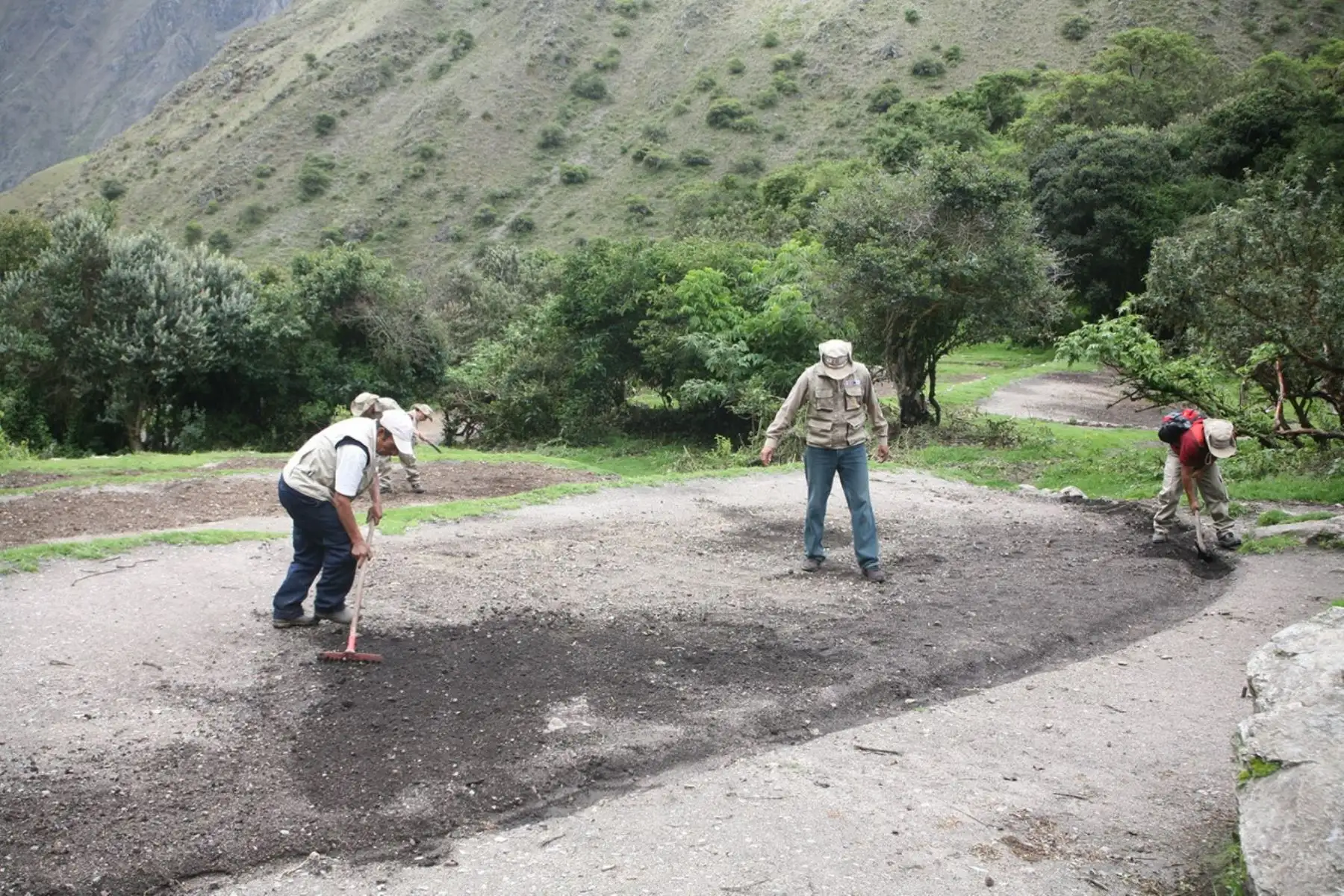 Rehabilitan accesos al Camino Inca en Machu Picchu.