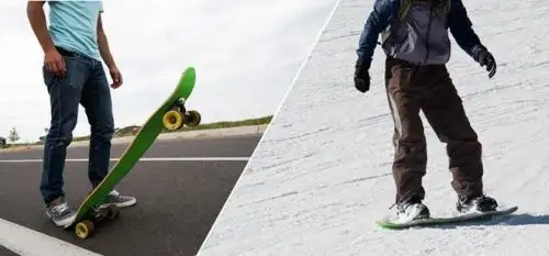 Longboard en la nieve
