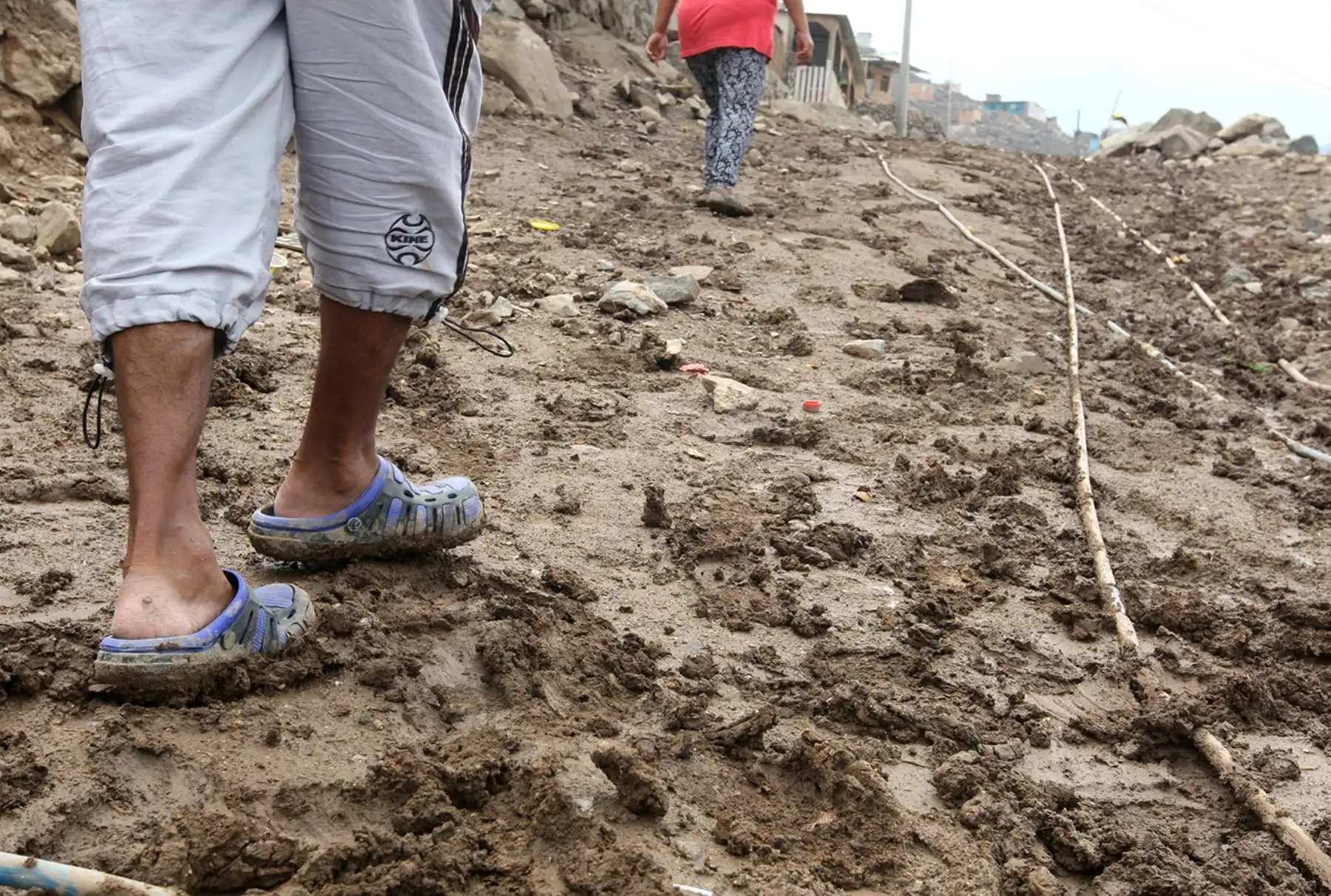LIMA PERÚ, MARZO 15. Deslizmientos por causa de la lluvia en AA.HH Sol Naciente en Carabayllo deja varias familias afectadas. Foto: ANDINA/Melina Mejía