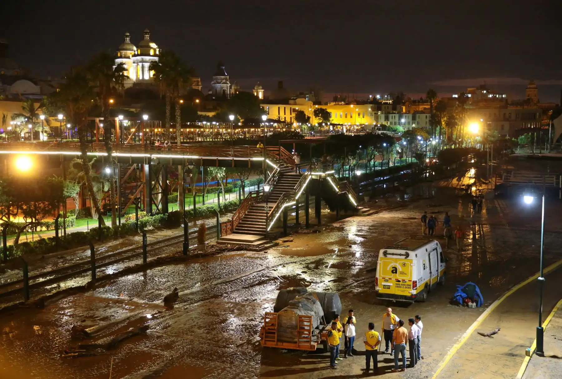 Parque La Muralla tras desborde de río Rímac. Foto: ANDINA/Carlos Lezama