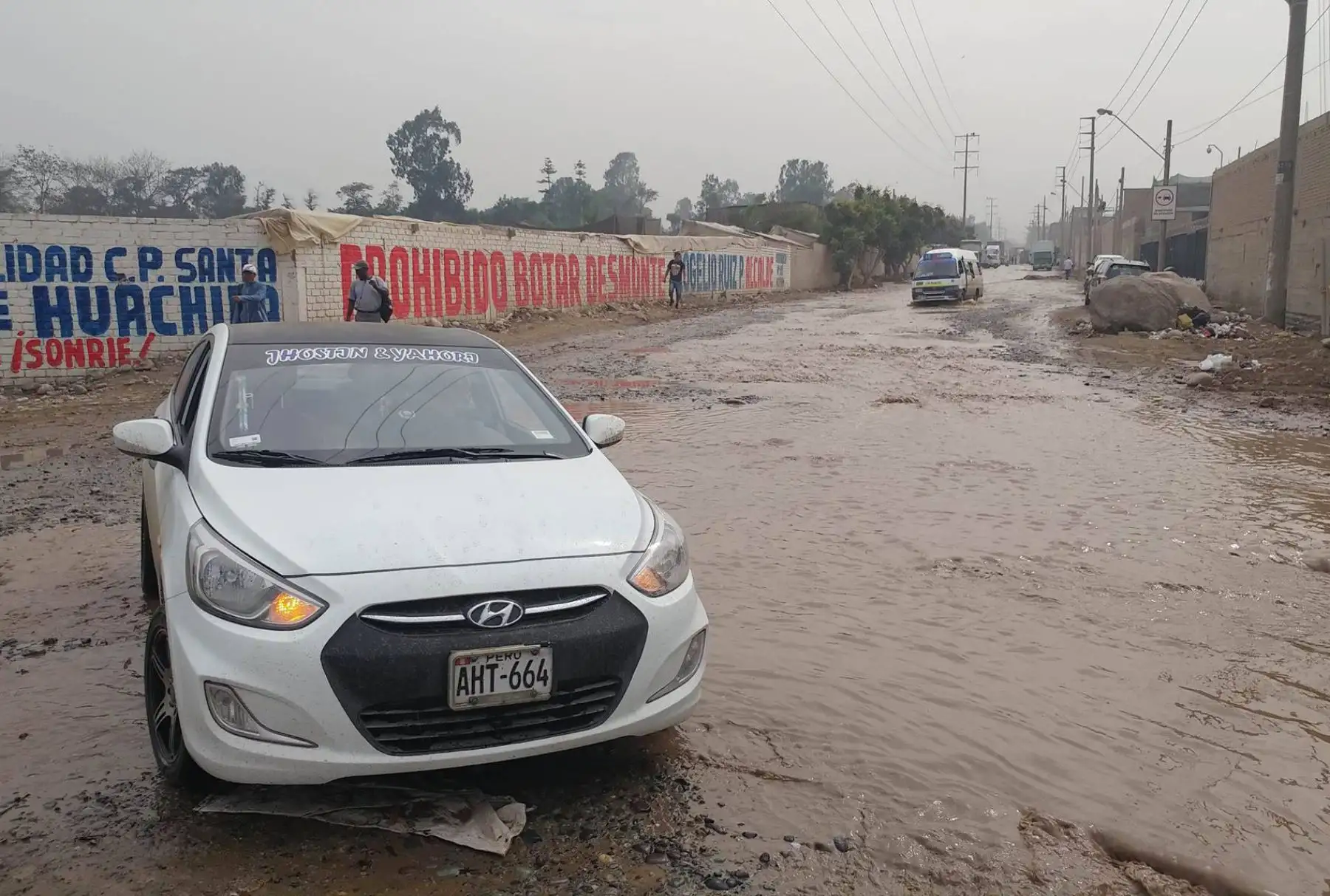 Desborde del río Rímac inunda un sector de Huachipa, al este de Lima. Foto: ANDINA/ Juan Carlos Guzman